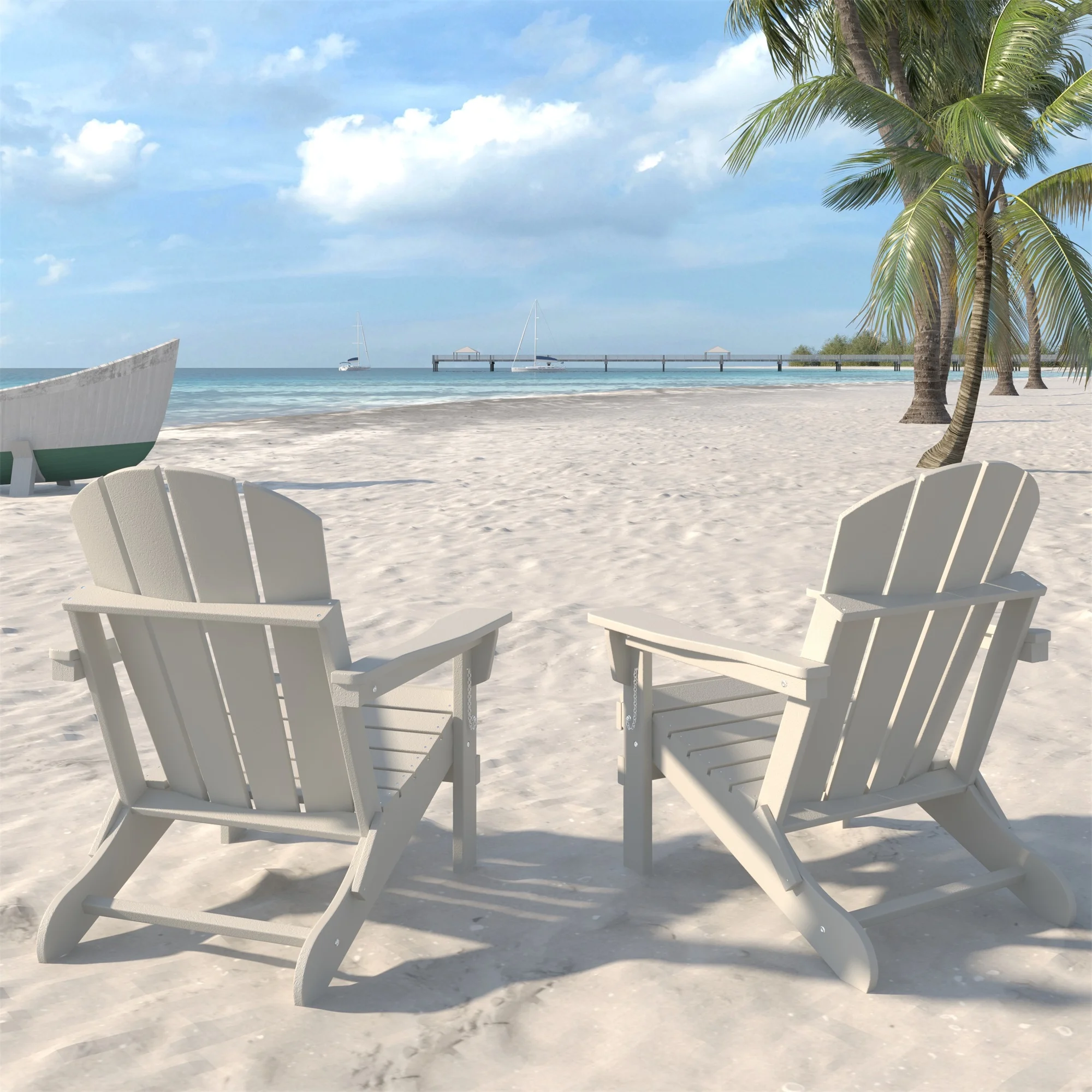 Ufurpie Outdoor Adirondack Chair,Weather Resistant Folding Patio Lawn Chair for Deck Garden Backyard Balcony,White