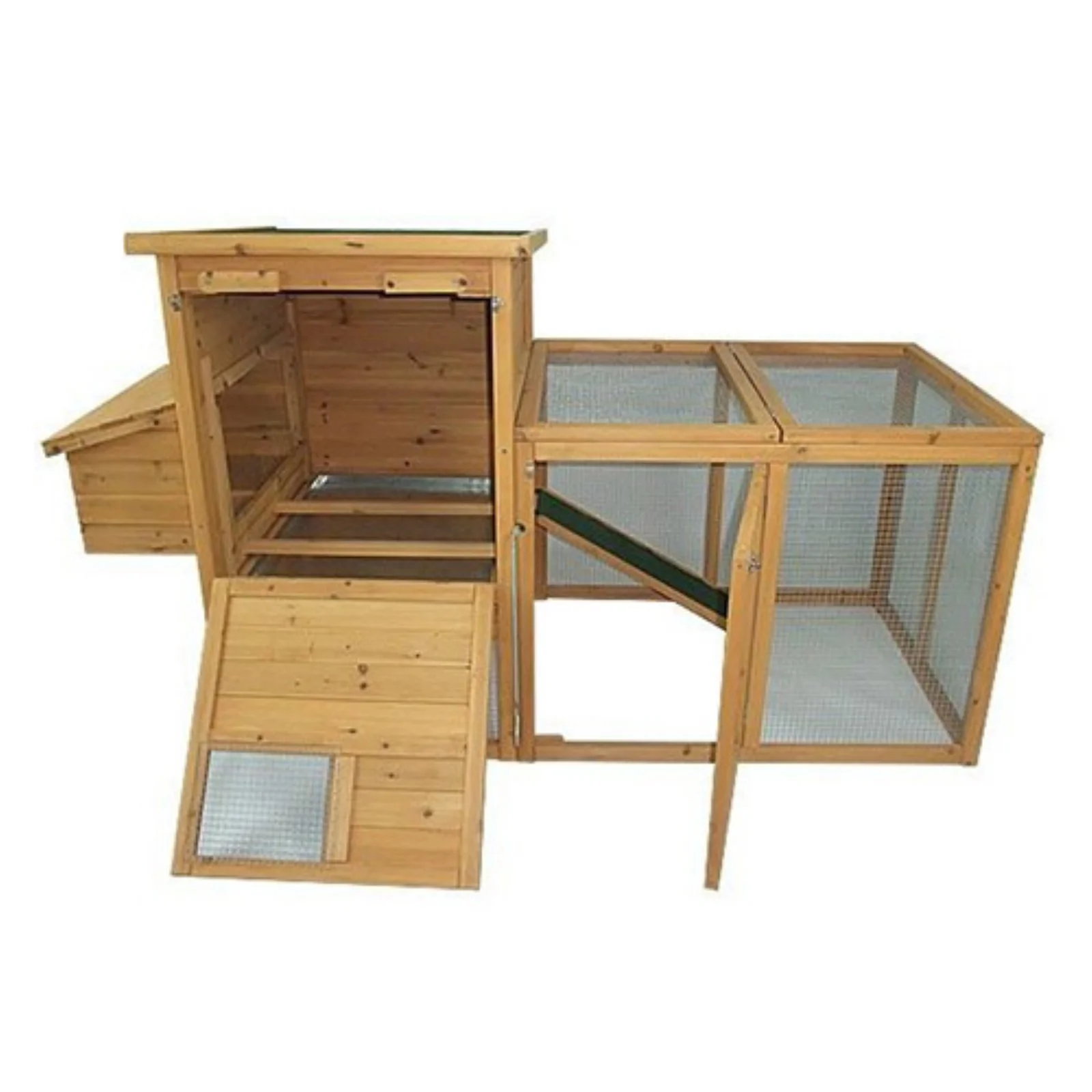 Pawhut 72 in. Deluxe Wooden Chicken Coop Hen House with Outdoor Run