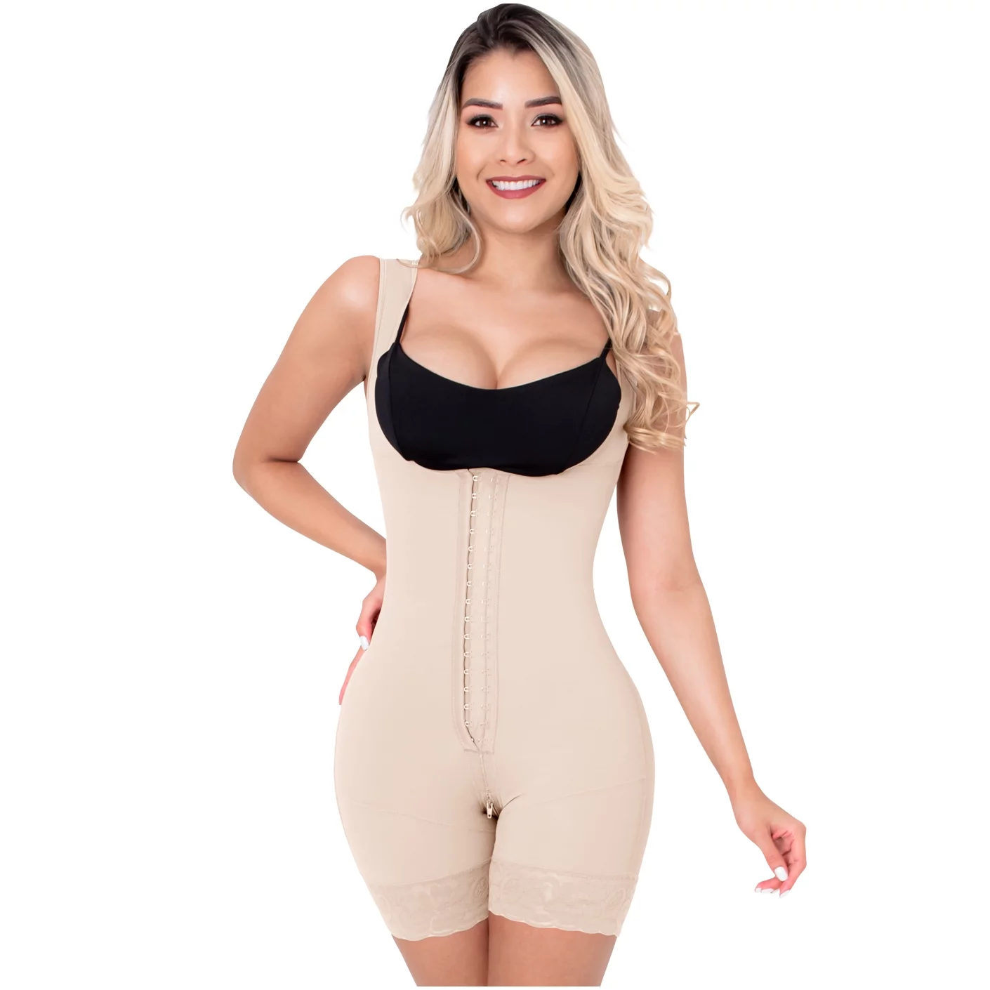 SONRYSE Faja Colombiana Postpartum and Post Surgery Extra Firm Shapewear Girdle BBL Stage 2 Bodysuit Faja for Woman Beige 2XS