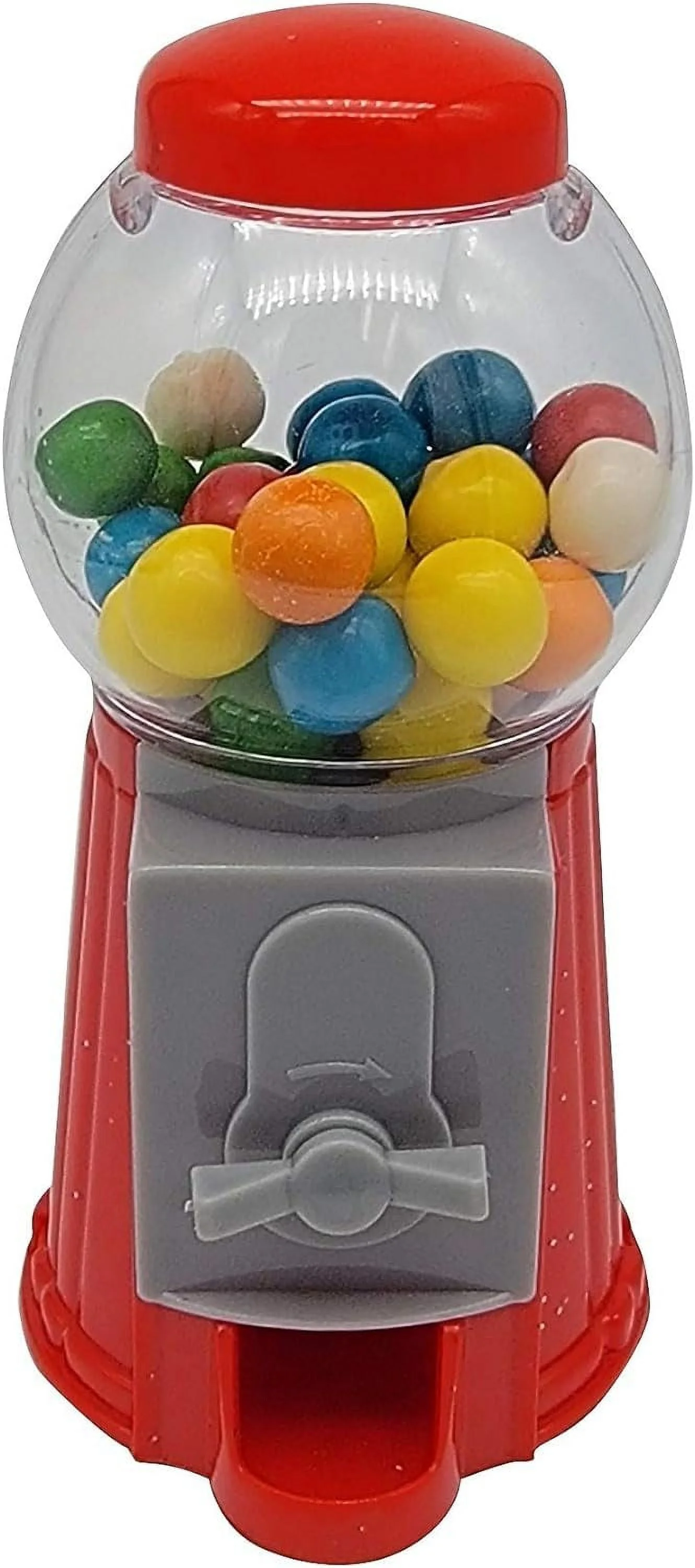 Gumball Machine Bank (With GUMBALLS) (12 Pack In Retain Box) Classic Red Design - Mini Bubble Gum Candy Dispenser. Unique Money Saving Coin Bank. (12)