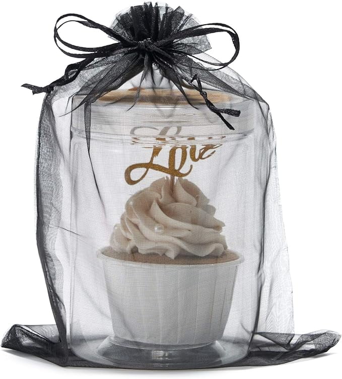 Volanic 50PCS 6X9 Inch Sheer Drawstring Organza Gift Bag Jewelry Pouch Party Wedding Favor Candy Mini Bottle Samples Display Bags