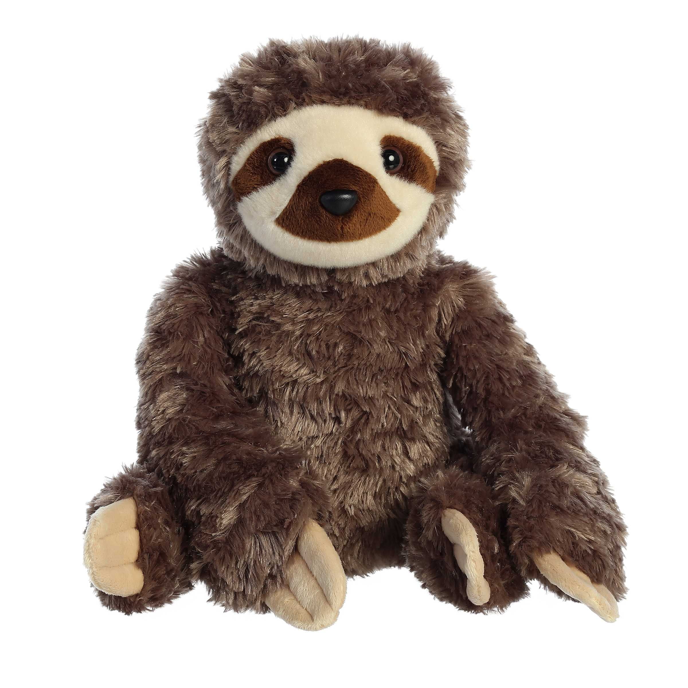 Aurora  12 in. Huggable Destination Nation Sloth Global Exploration Learning Fun Stuffed Animal Toy, Brown