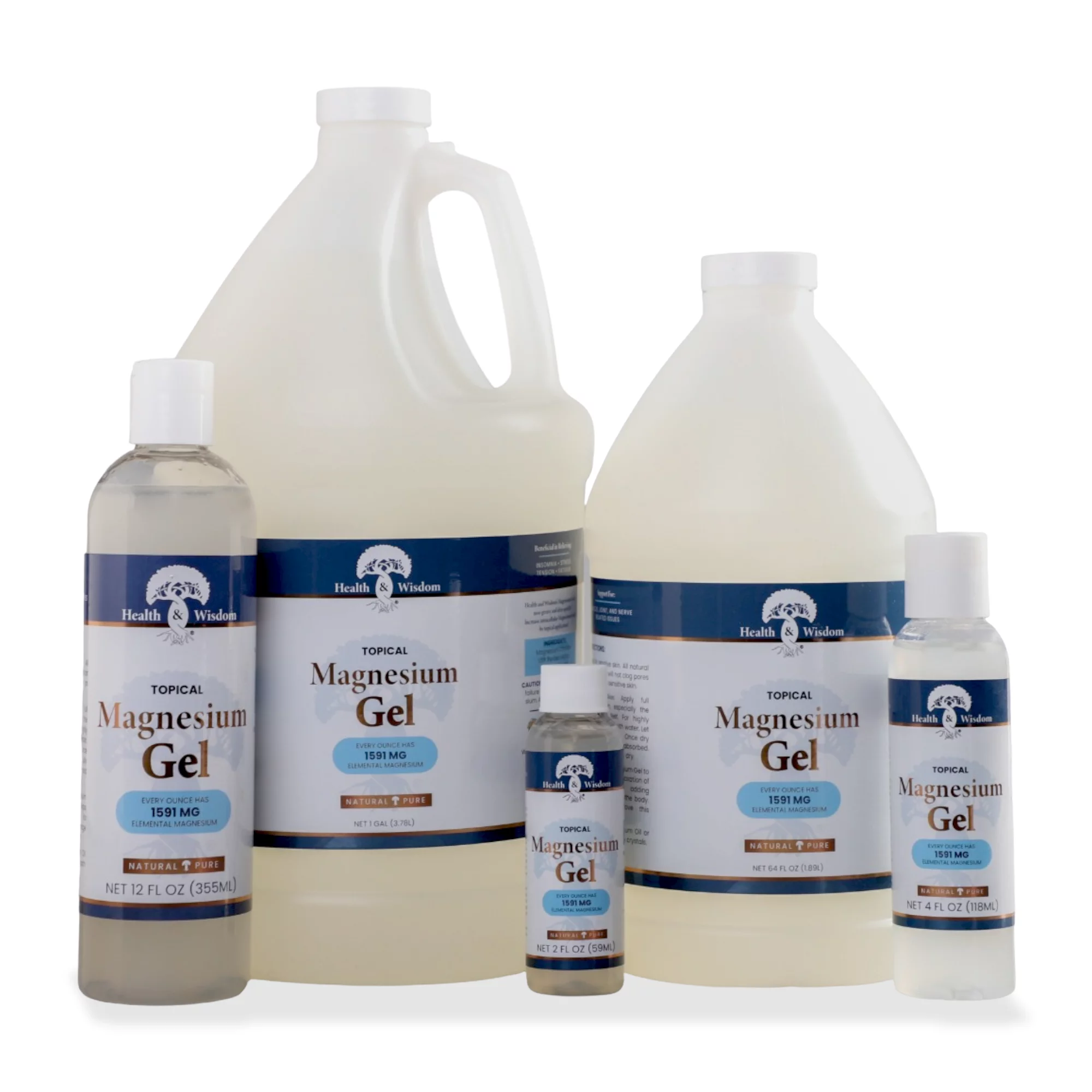 Health and Wisdom - Magnesium Gel with Seaweed Extract - 128 oz. (1 gal)