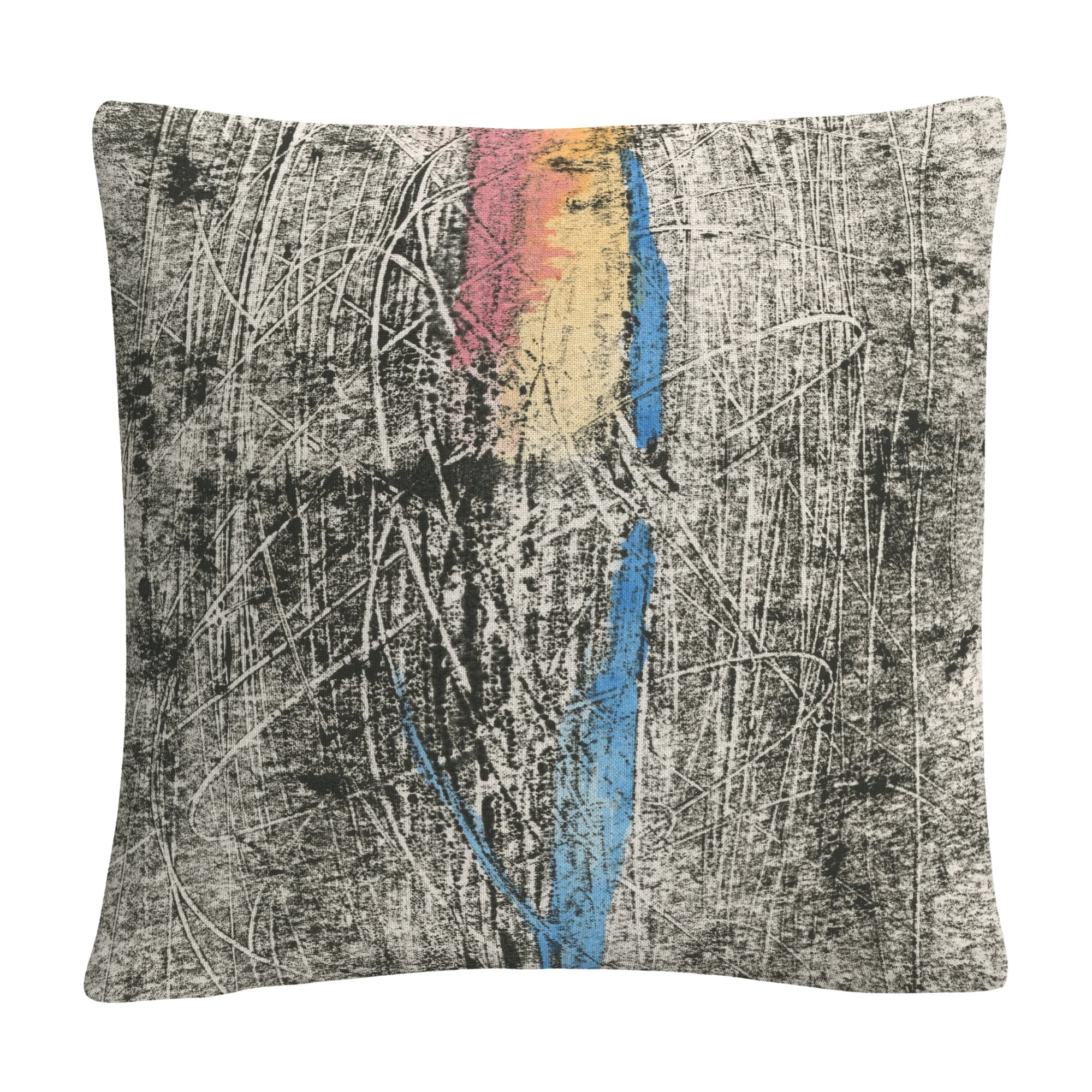 Flame On Black' Colorful Shapes Line Composition By Anthony Sikich 16 X 16 Decorative Throw Pillow