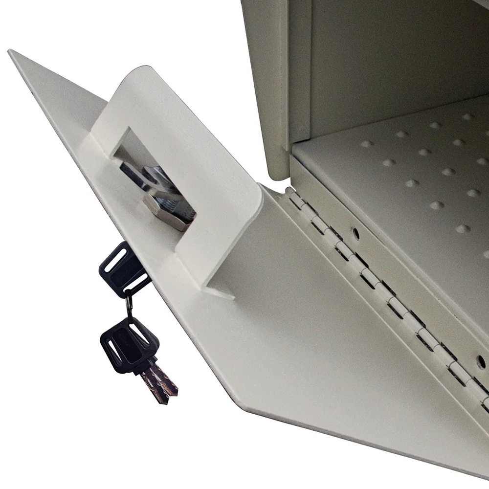 Mail Boss Townhouse Locking Security Mailbox, Cream White