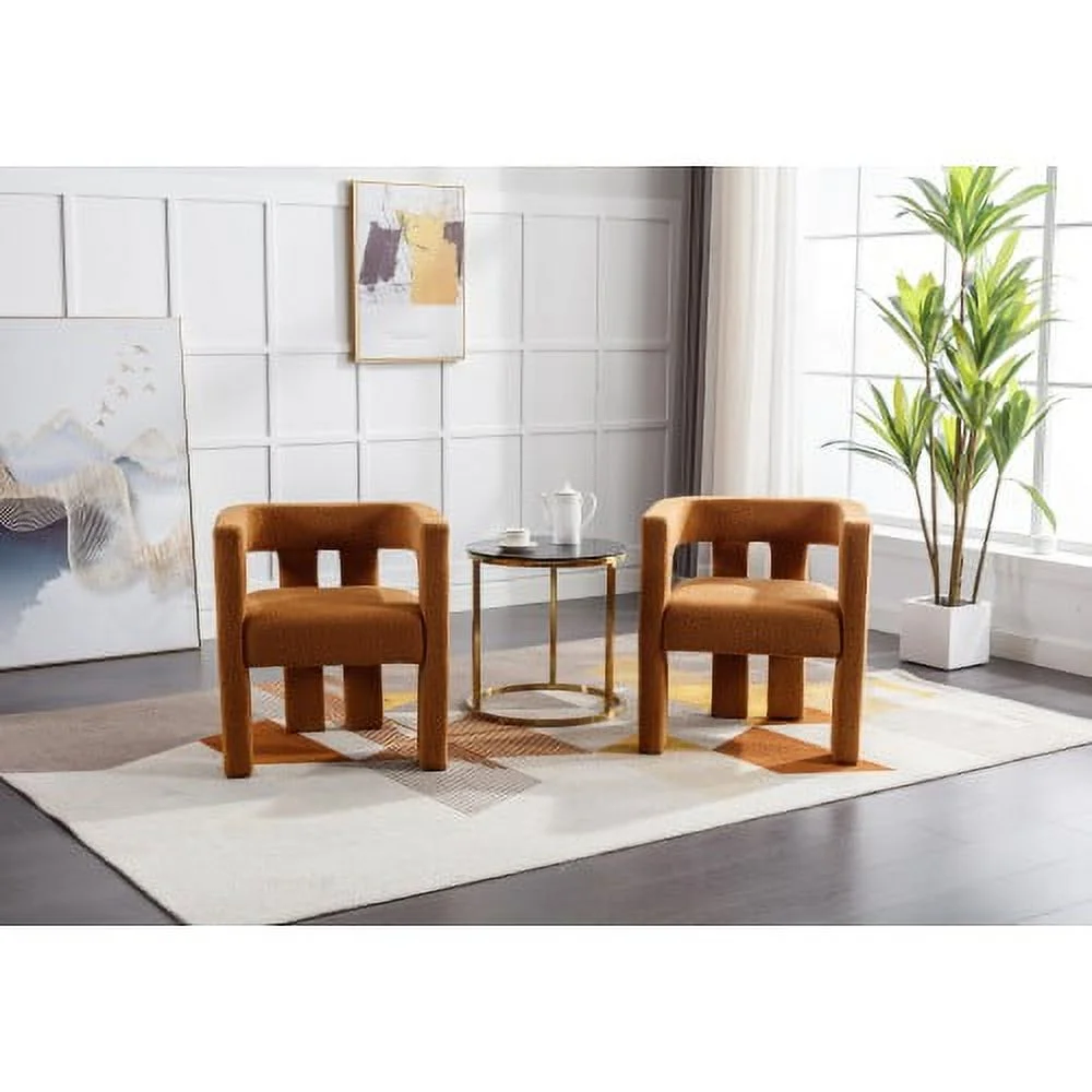 DremFaryoyo COOLMORE Contemporary Designed Fabric Upholstered Accent/Dining Chair /Barrel Side Chairs Kitchen Armchair for Living Room 2PC/SET