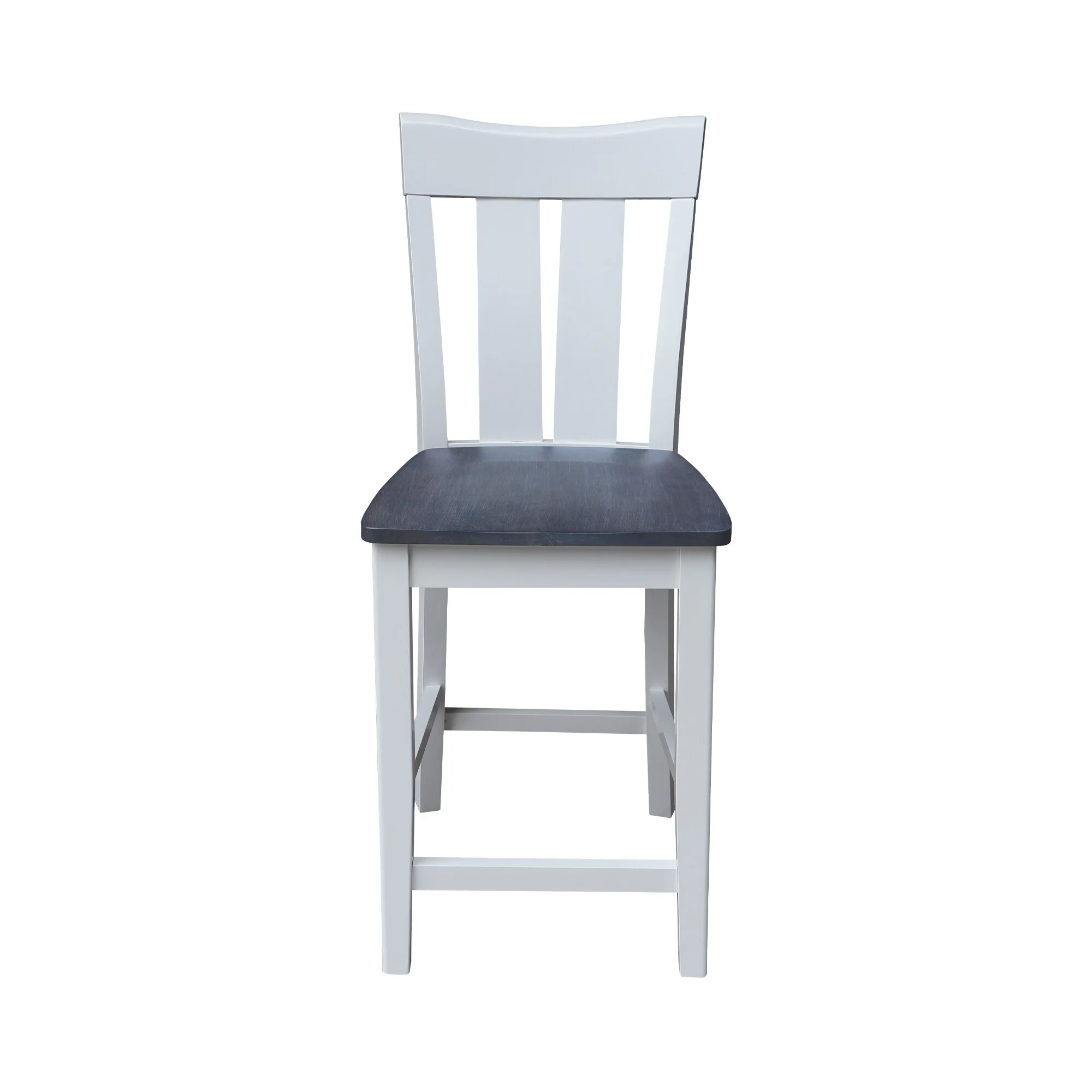International Concepts Solid Wood Ava Stool White/Heather Gray Counter height, Counter Height