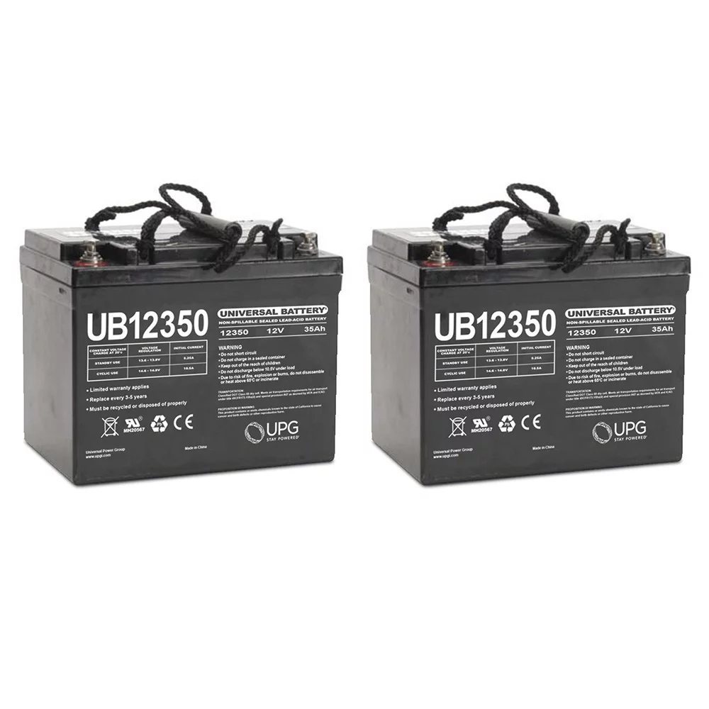UB12350 12V 35AH Internal Thread Battery for Quickie Design V521 - 2 Pack