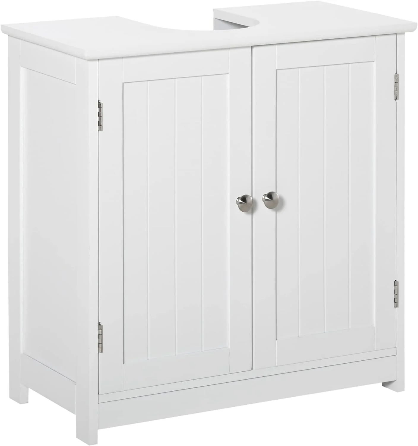 Pedestal Sink Storage Cabinet, Vanity Base Cabinet, Under Sink Bathroom Cabinet with U-Shape Cut-Out and Adjustable Internal Shelf, White