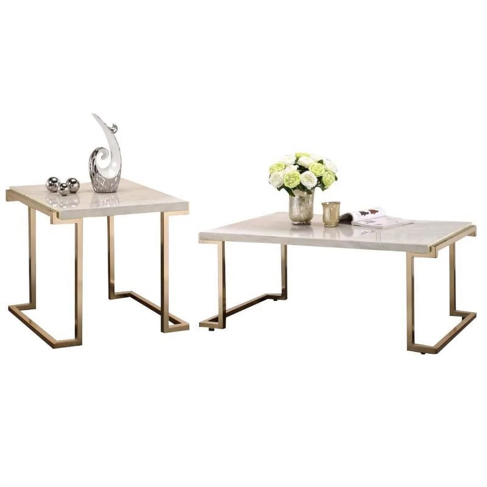 Home Square 2-Piece Furniture Set with Coffee Table and End Table