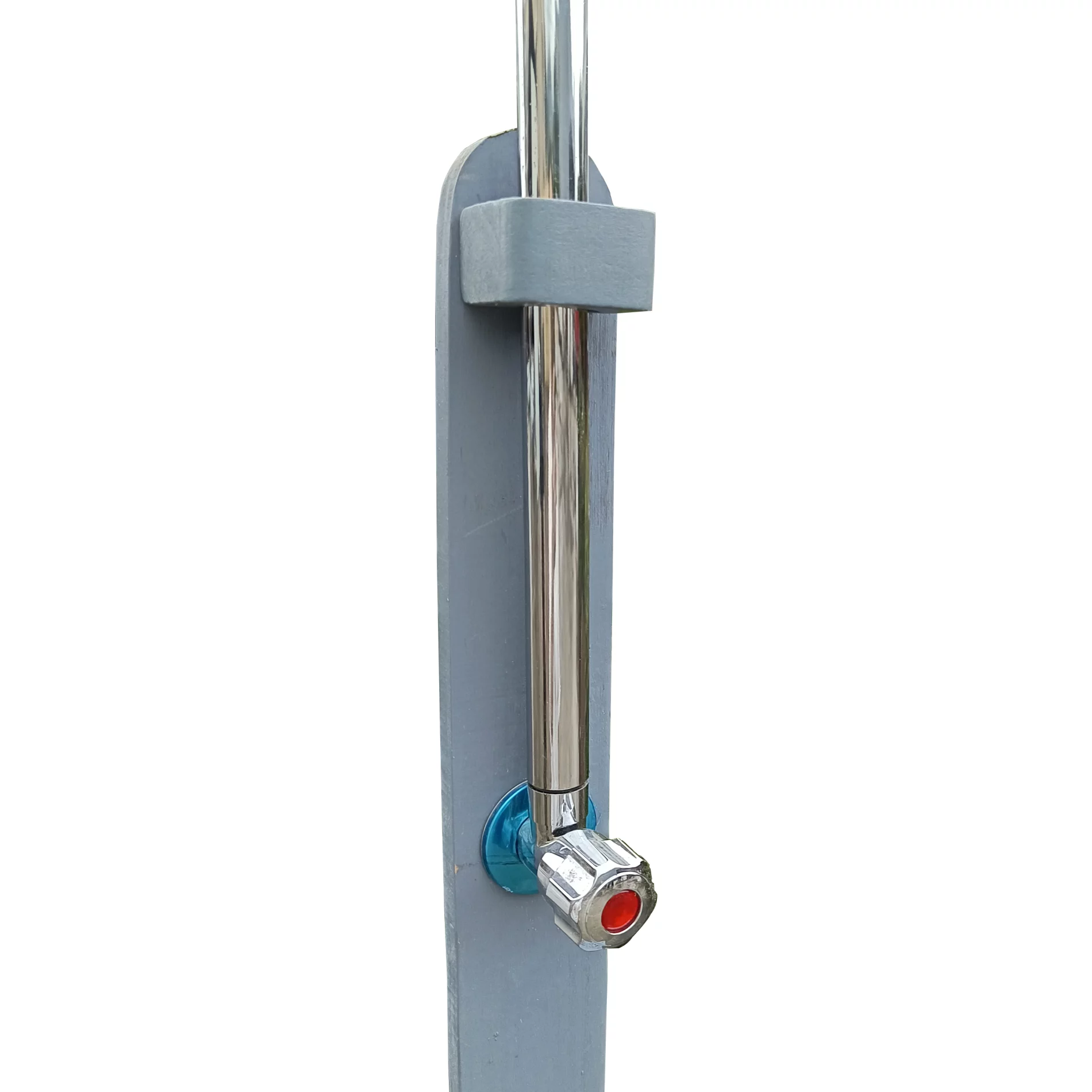 Outdoor Shower, Portable Pool Shower Station Fixture with Chassis Board & Storage Shelf, Pressure Adjustable, Freestanding Outside Shower Kit for Patio, Swimming, Garden, Backyard, Gray