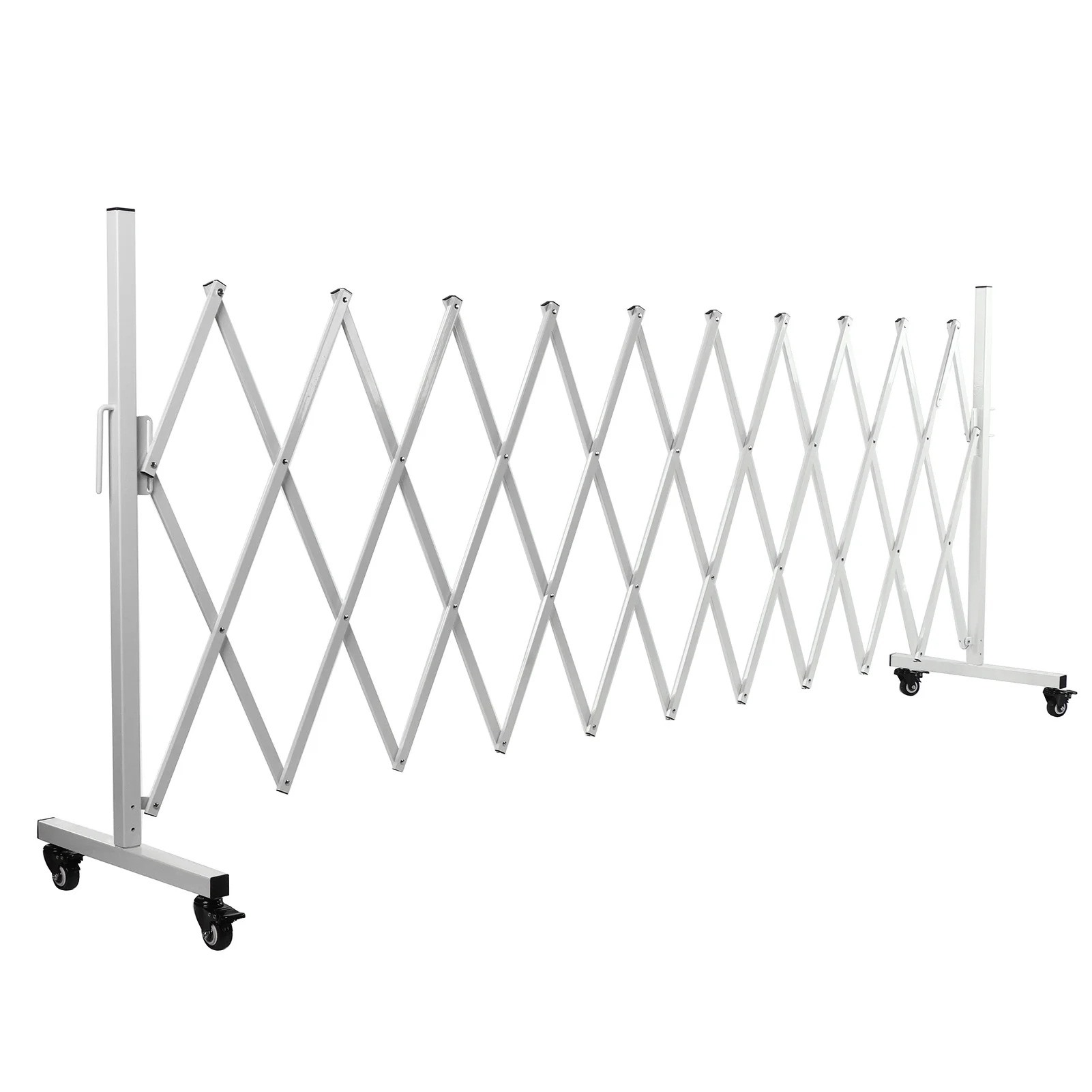 Goldmeet Metal Expandable Barricade Gate Folding Mobile Safety Barrier Driveway Security Flexible Retractable Fence 130in