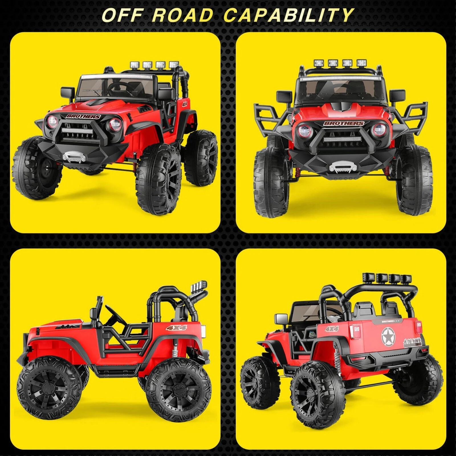 2-Seater Kids Ride on Truck with Remote Control and LED Light - 2x200W 24V Power, 3 Speeds