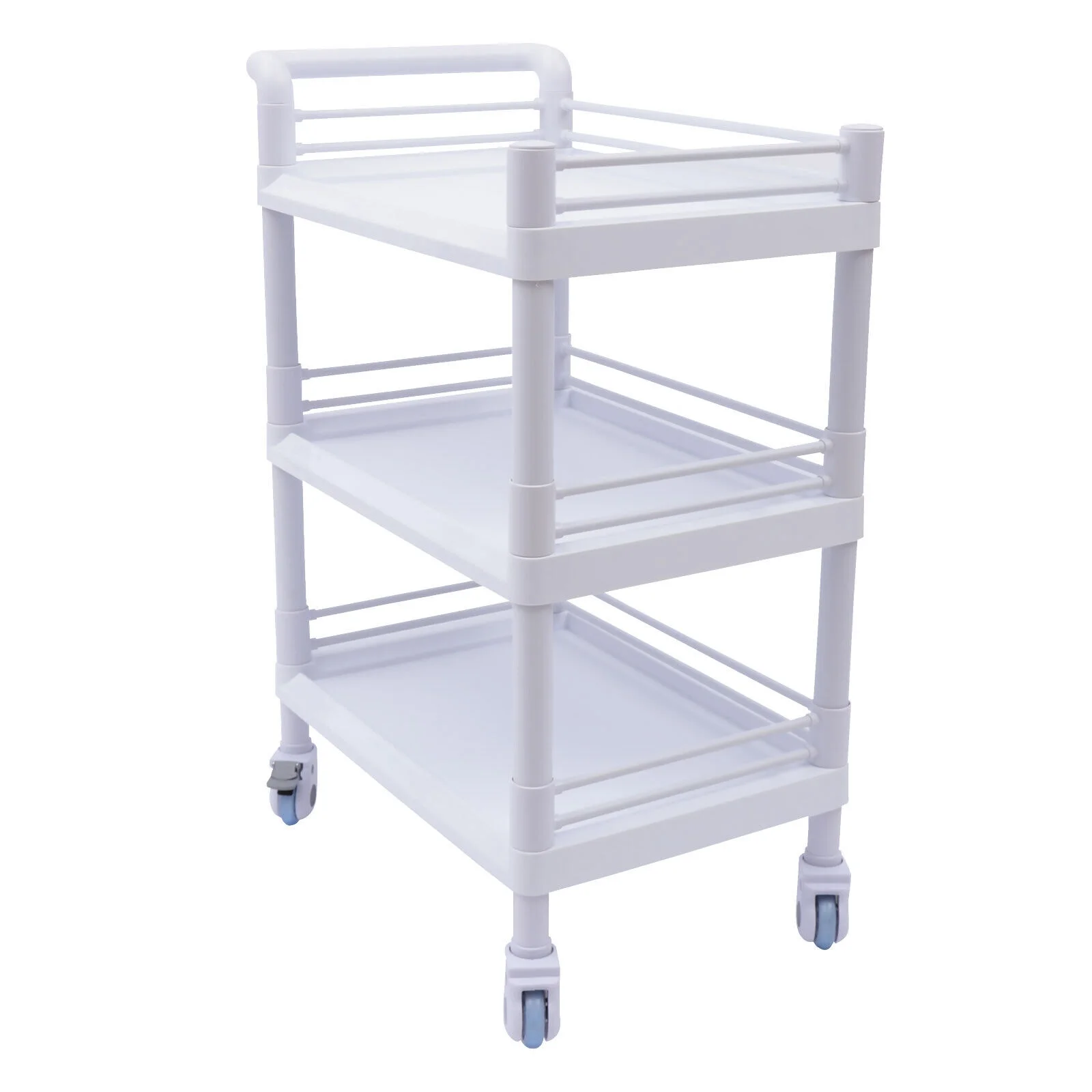 ZhdnBhnos 3 Tier Medical Trolley Dental Lab Salon Mobile Rolling Cart with Lockable Wheels