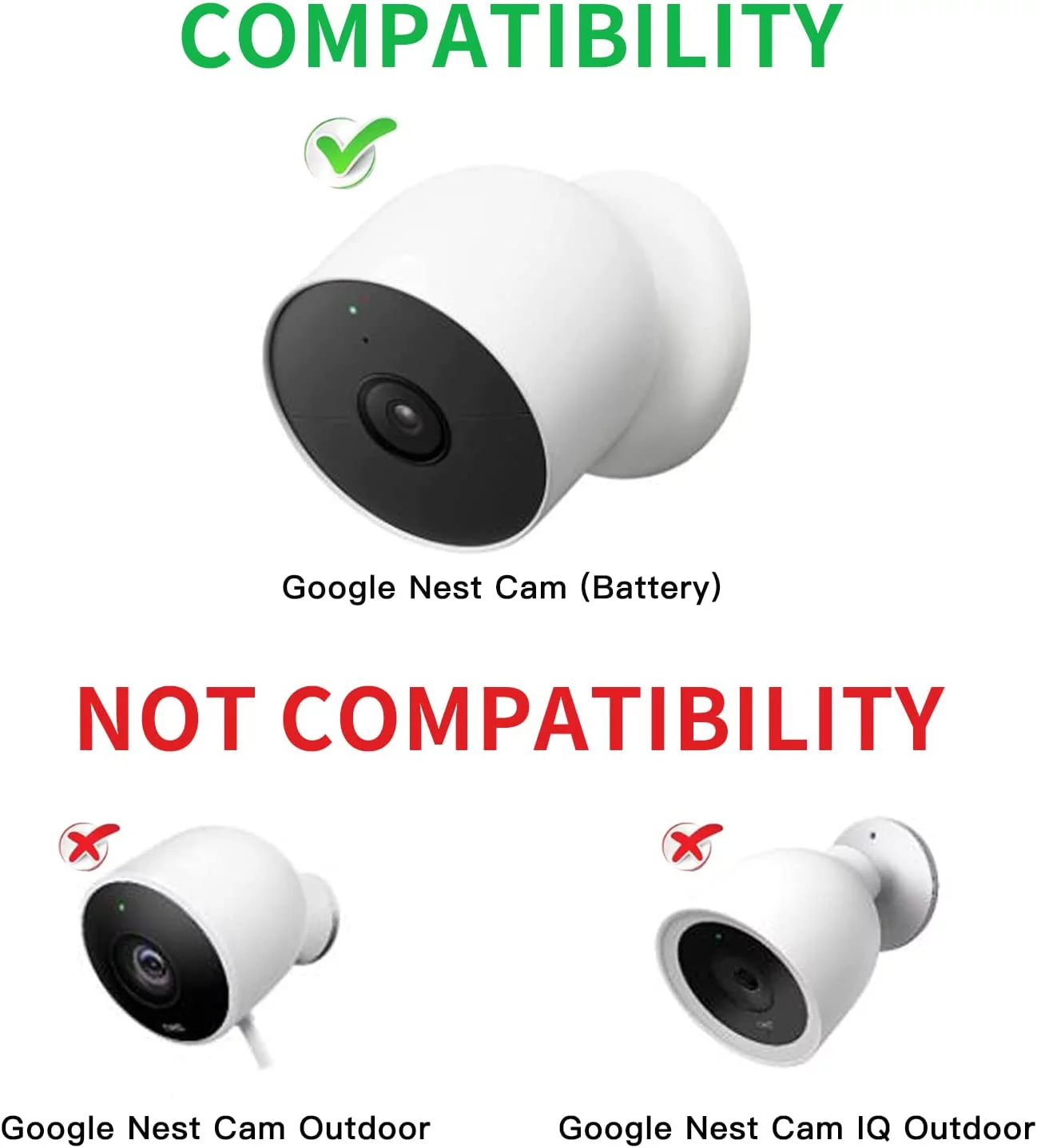 2Pack Power Cable Compatible with Google Nest Cam Outdoor (y), 30Ft/9.1m Weatherproof Outdoor Power Cord