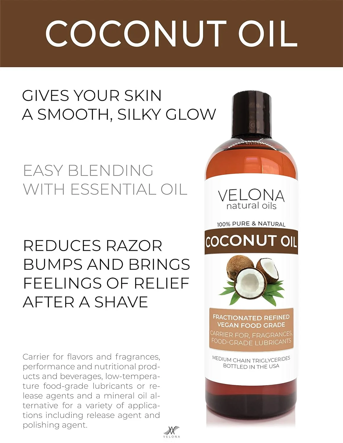 Coconut Oil  Oz | 100% Pure And Natural Oil | Fractionated, Ultra Refined | Skin, Face, Body, Hair Care | Use Today - Enjoy Results