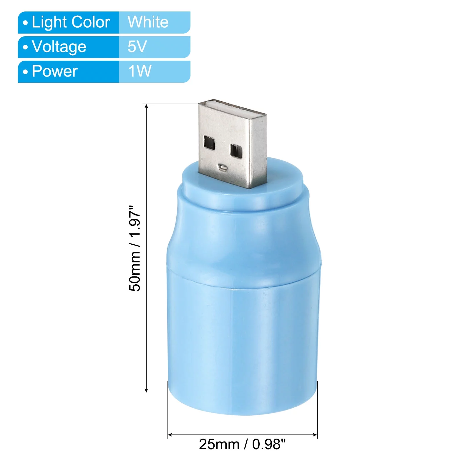 Uxcell USB Torch Rechargeable Portable Small LED Flashlight with Switch Blue 4 Pack