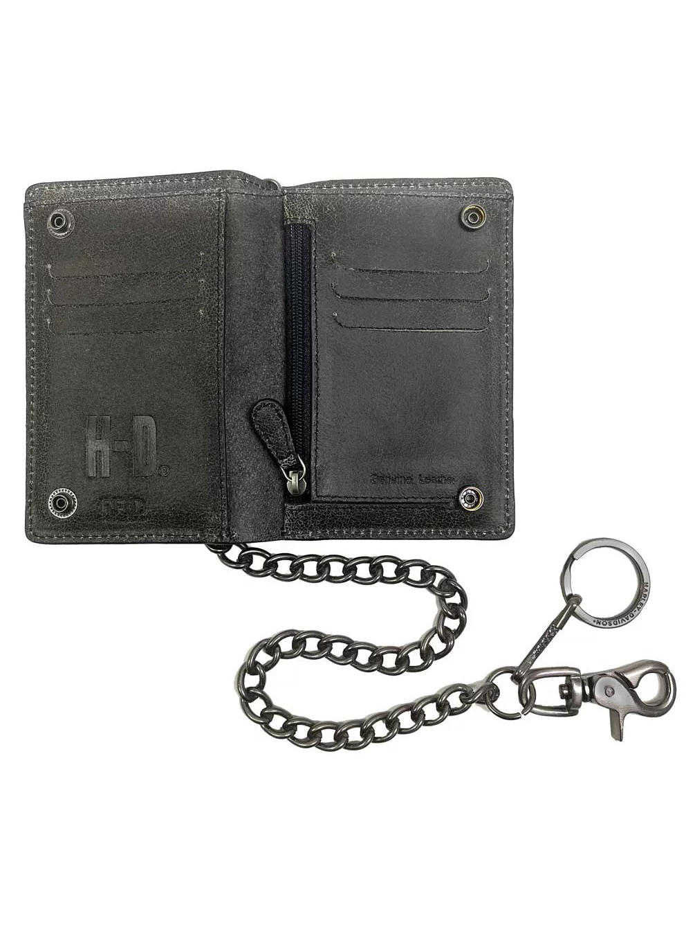 Harley-Davidson Men's Burnished B&S Leather Biker Bi-Fold Wallet BW4720L-TANBLK, Harley Davidson