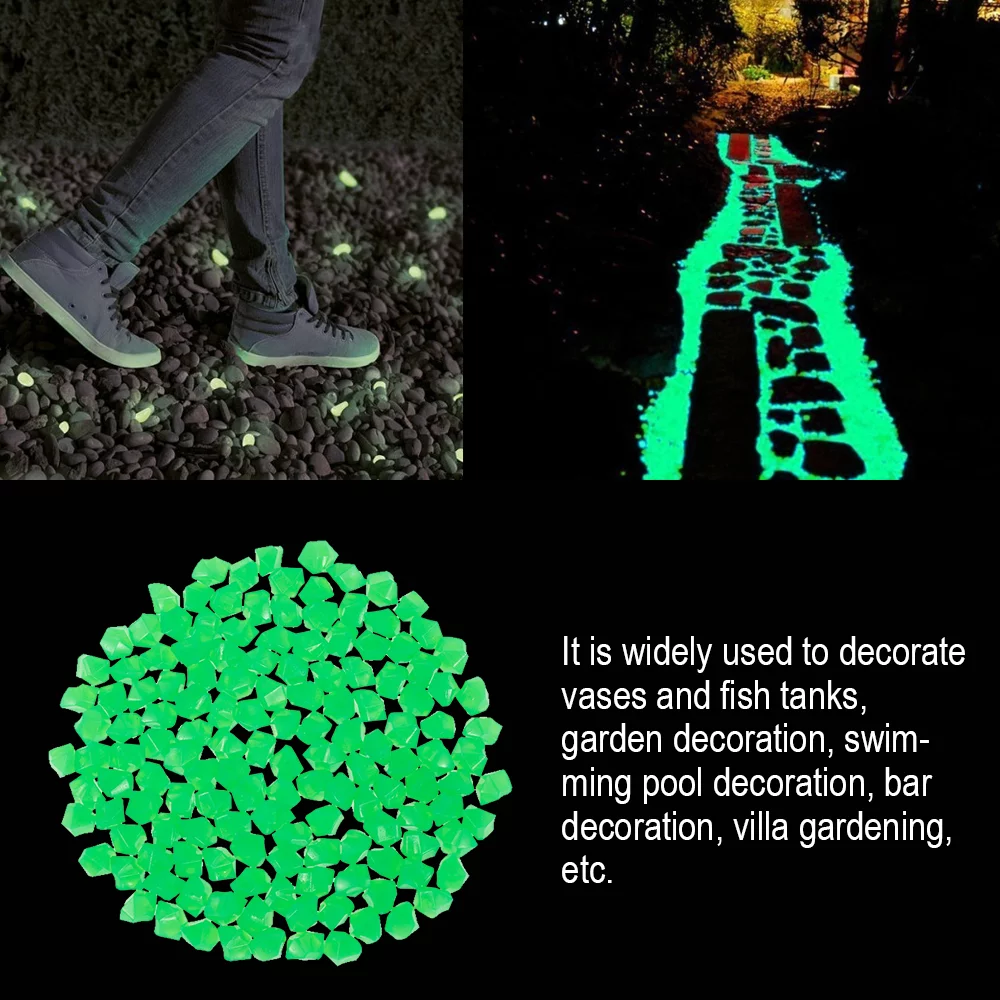 Fyeme 3000PCS Glow In The Dark Garden Rocks, Decor Pebbles Stones For Indoor And Outdoor, Diy Decorative Luminous Stones For Yards Lawns Walkways Garden Driveway Plants And Aquarium?Green?
