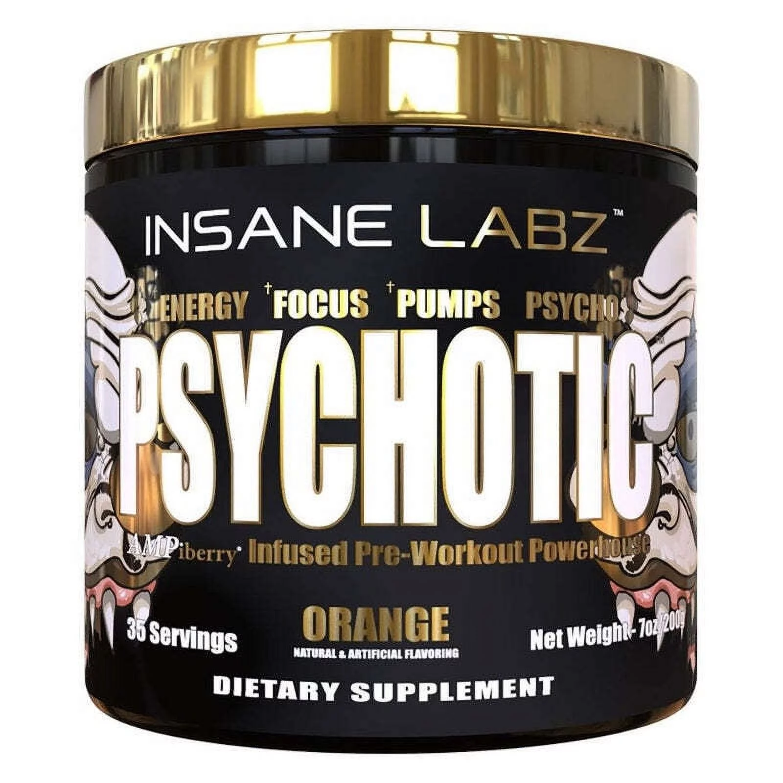 Insane Labz PSYCH-O-TIC GOLD Pre-Workout Energy 35 servings - Pick Flavor, Orange