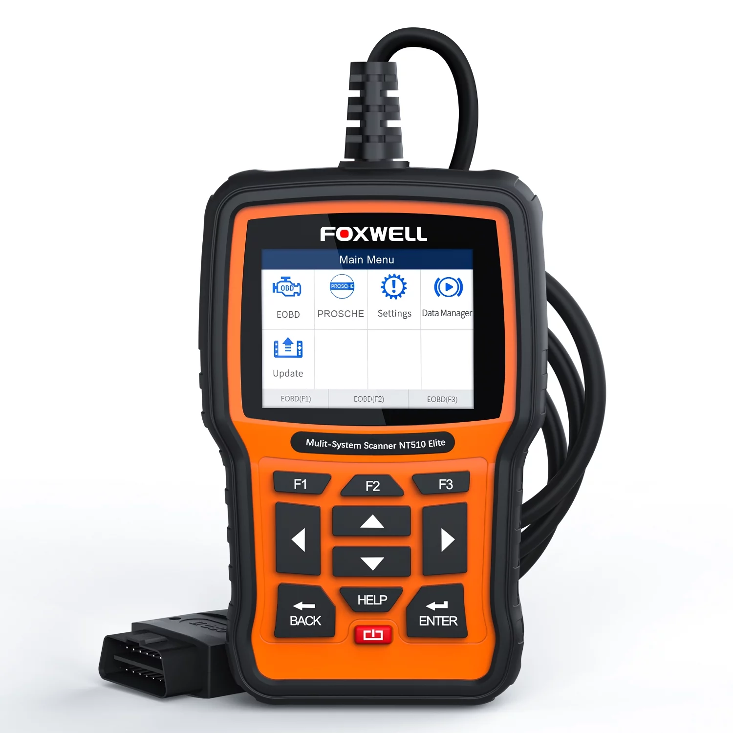 Foxwell NT510 Elite OBD2 Scanner Fits for Porsche Automotive Bi-directional Diagnostic Scan Tool All System Scanner EOBD OBD Car Code Reader ABS Bleeding Battery Registration All Reset Tool Auto VIN