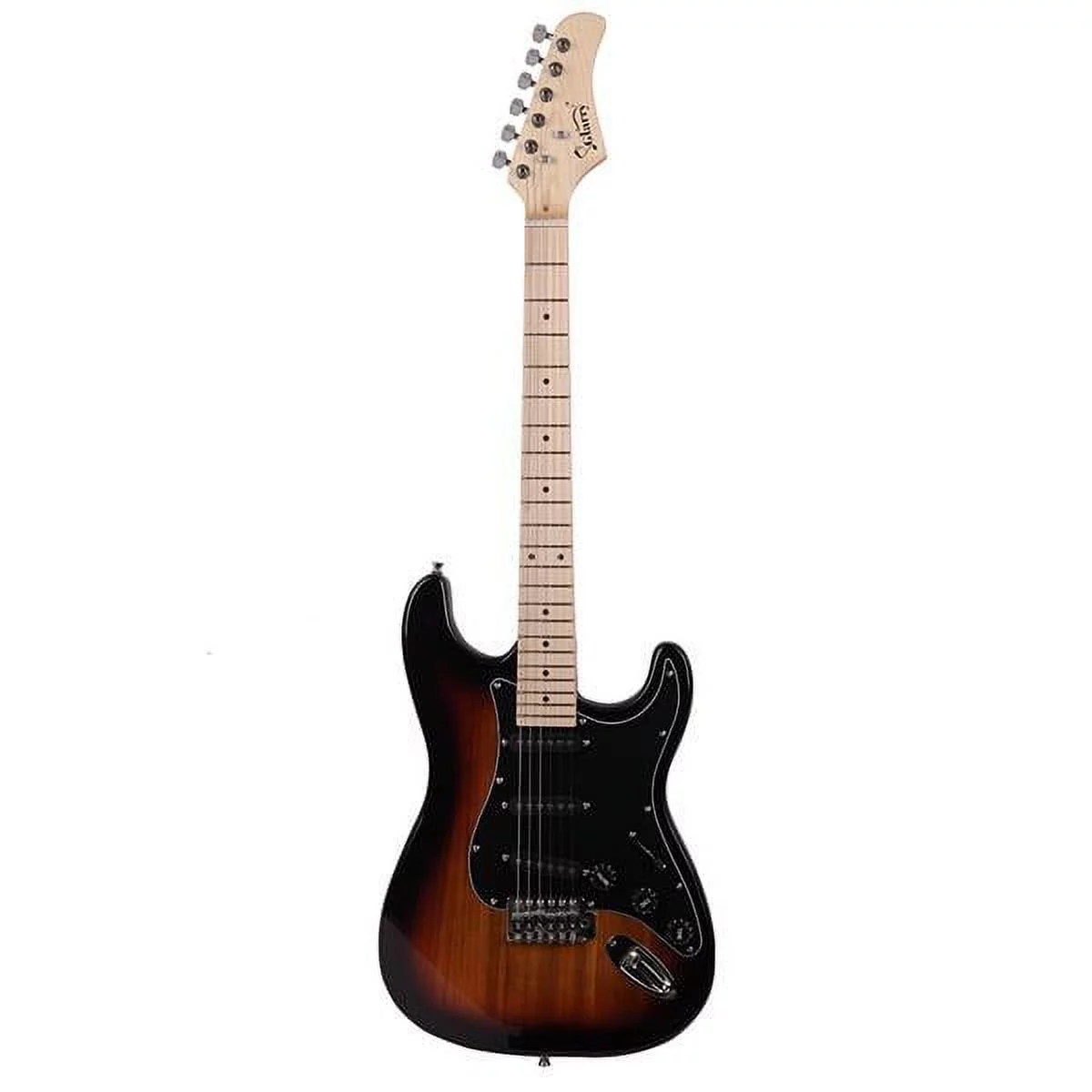 Bornmio Glarry GST Stylish Electric Guitar Kit with Black Pickguard Sunset Color