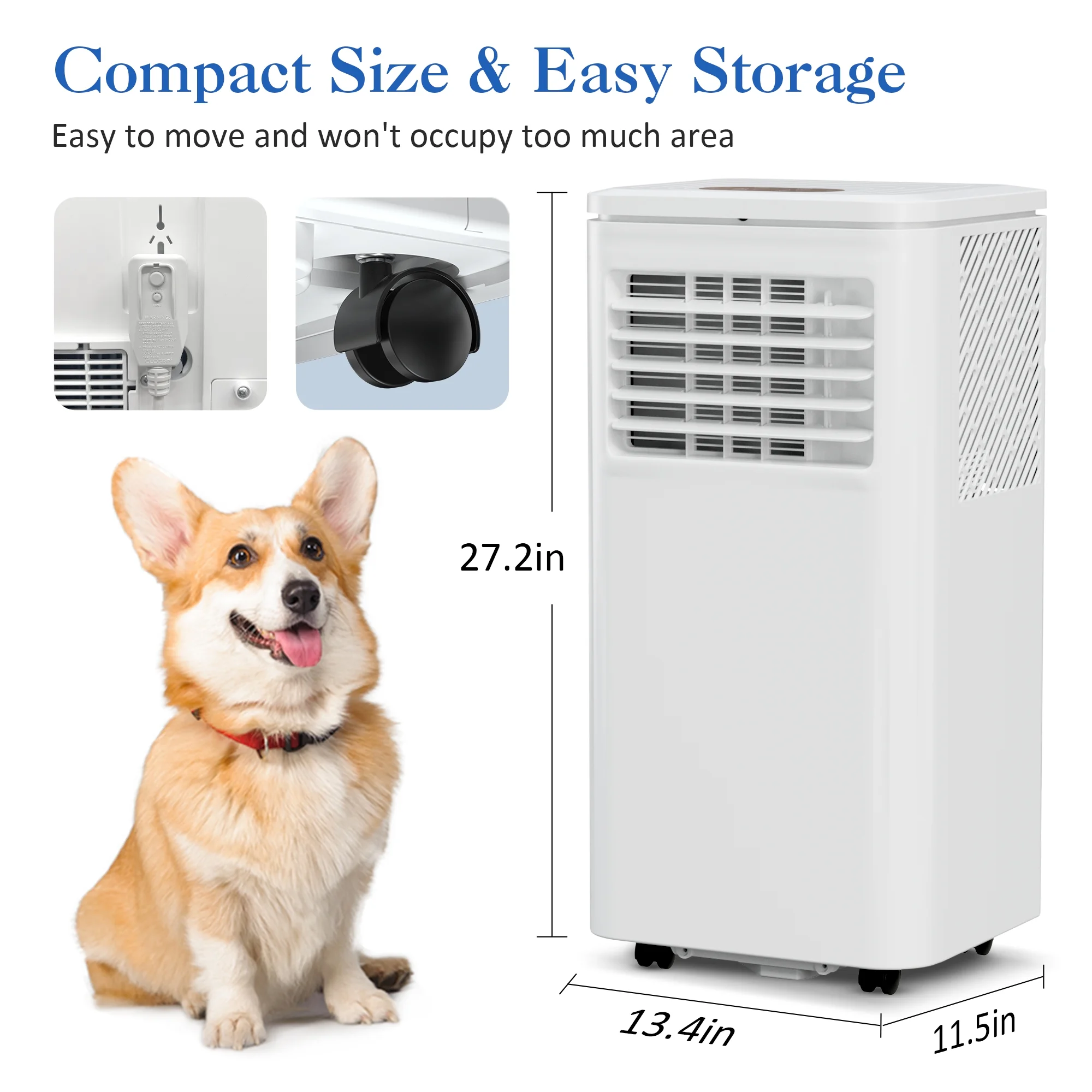 115V(60Hz) Air Conditioner - Efficient Cooling with Nominal Capacity of 10000BTU/h and Seasonally Adjusted Cooling Capacity (SACC) of 6000BTU/h, Suitable for Rooms Sized 12-16m²