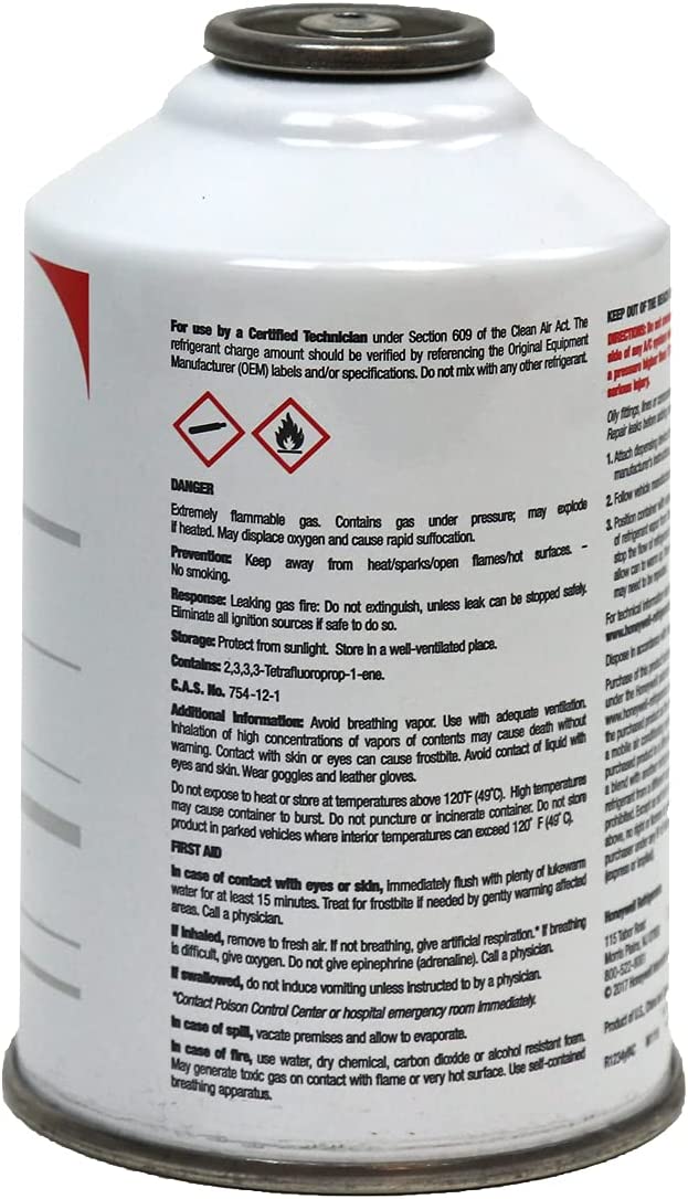 ZeroR® Genuine Honeywell R1234YF in 8oz SSV Cans | 3 Cans with Zeror Service Label