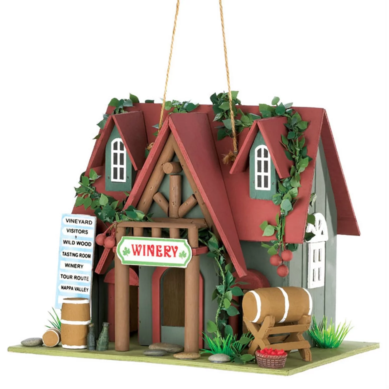 Home Decorative Cottage Winery Mdf Wood Birdhouse - Multicolor