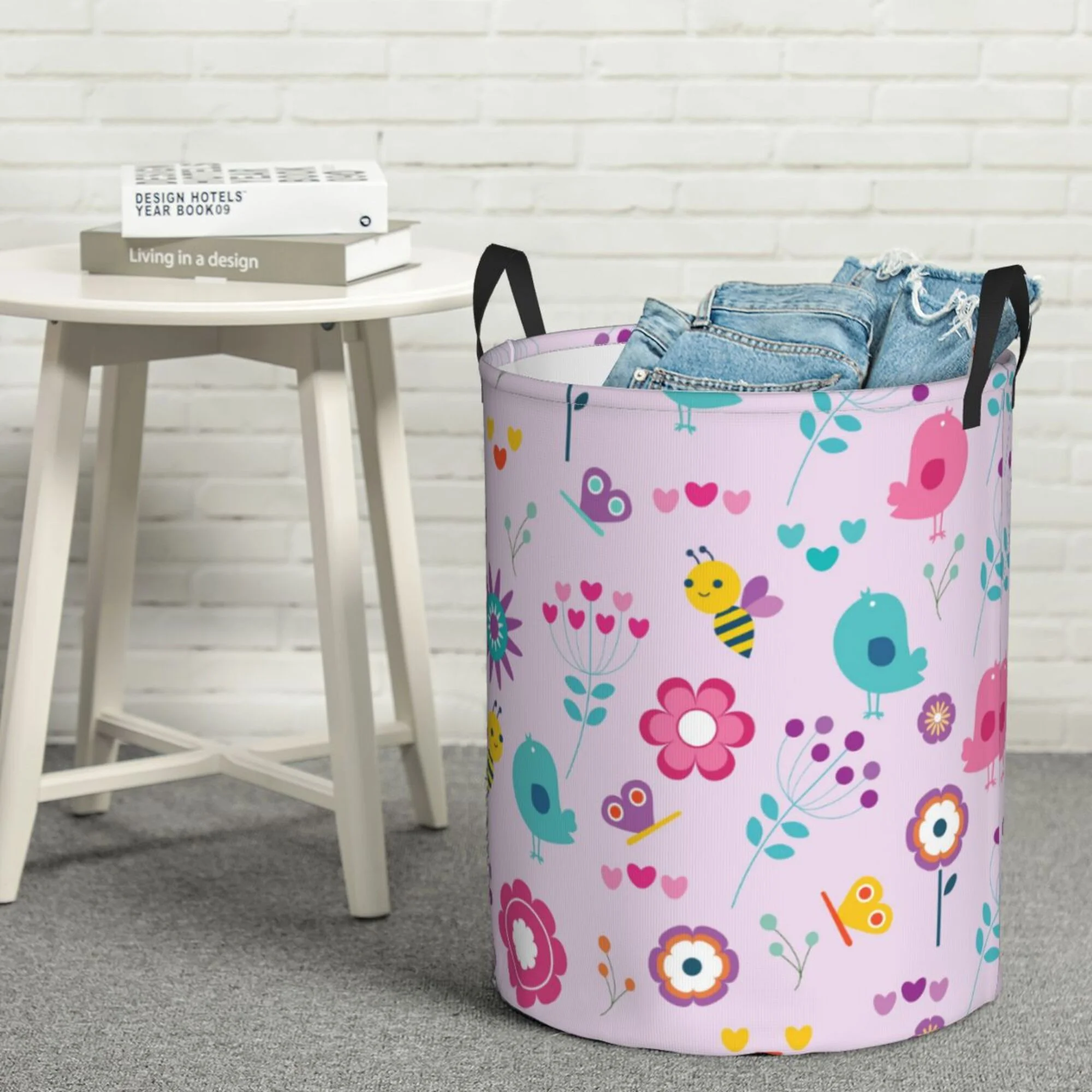 ZICANCN Retro Spring Nature Pattern Laundry Basket Organizer , Dirty Clothes Hamper for Bathroom Kids Girls Boys Laundry Hamper Small