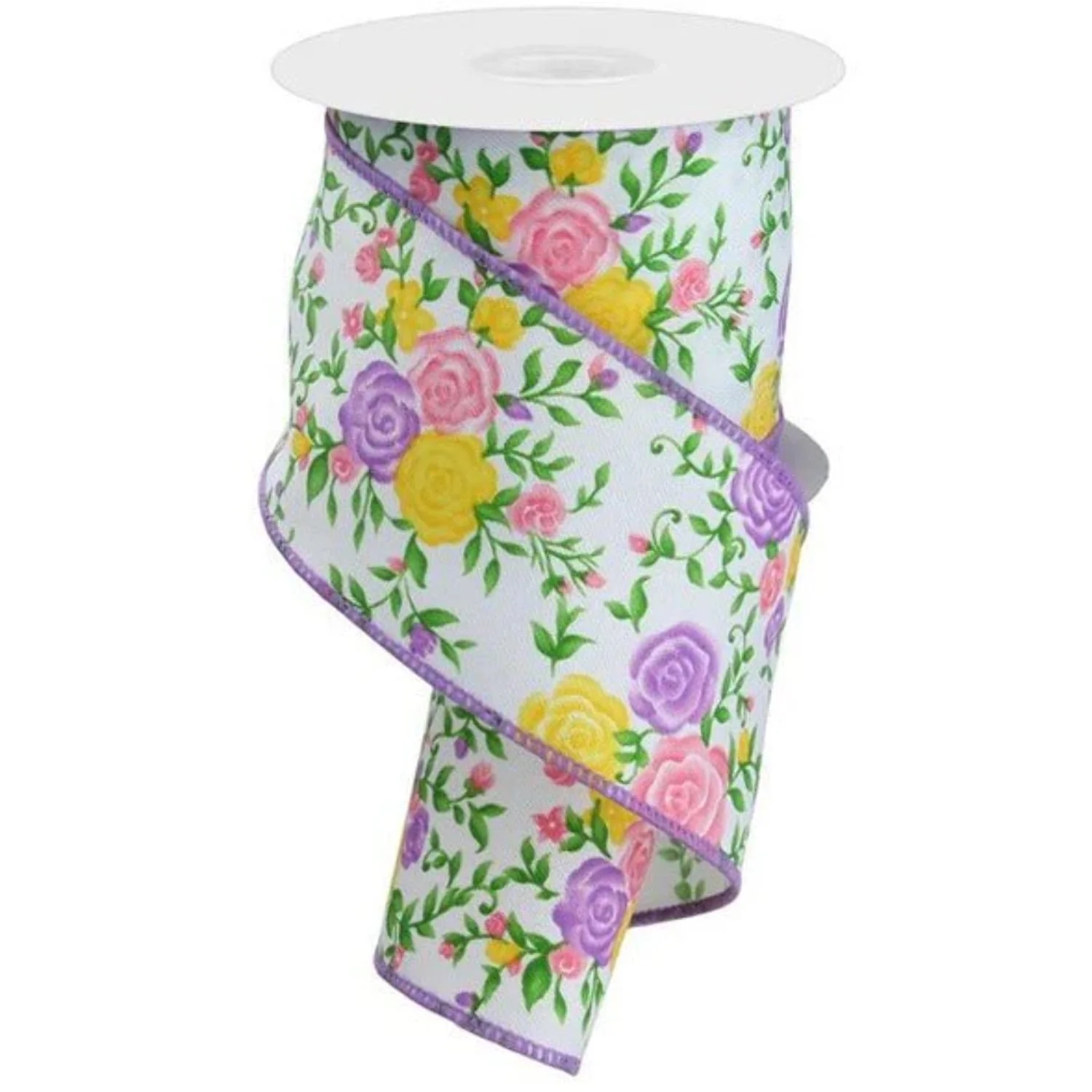 2.5 Mini Roses Ribbon: Lavender (10 Yards)