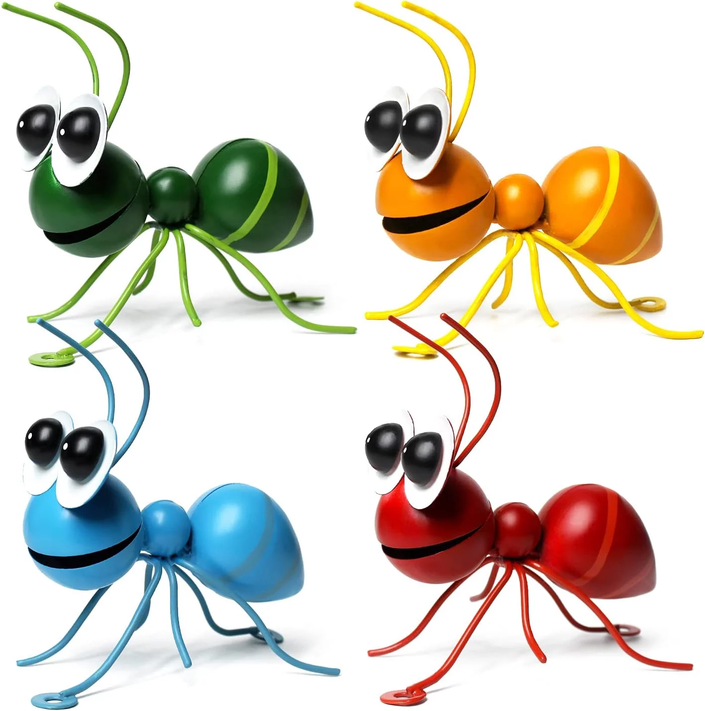Ant Decor Metal Garden Wall Art Set of 4 Ants Figurines for Outdoor Garden Yard Lawn Supplies Home Decor