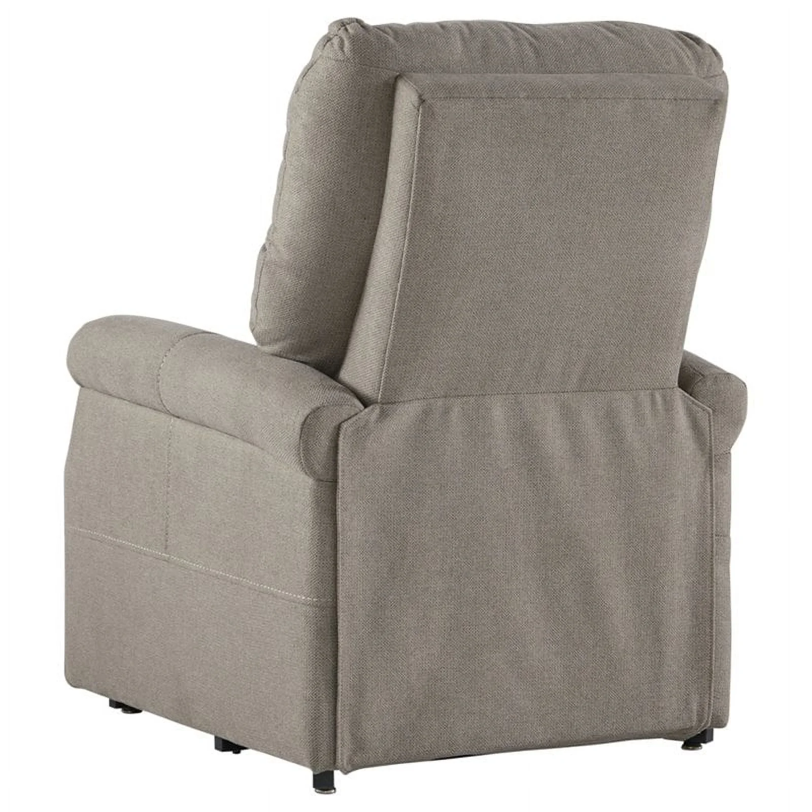 Bowery Hill Traditional Fabric Power Lift Recliner in Gray Finish