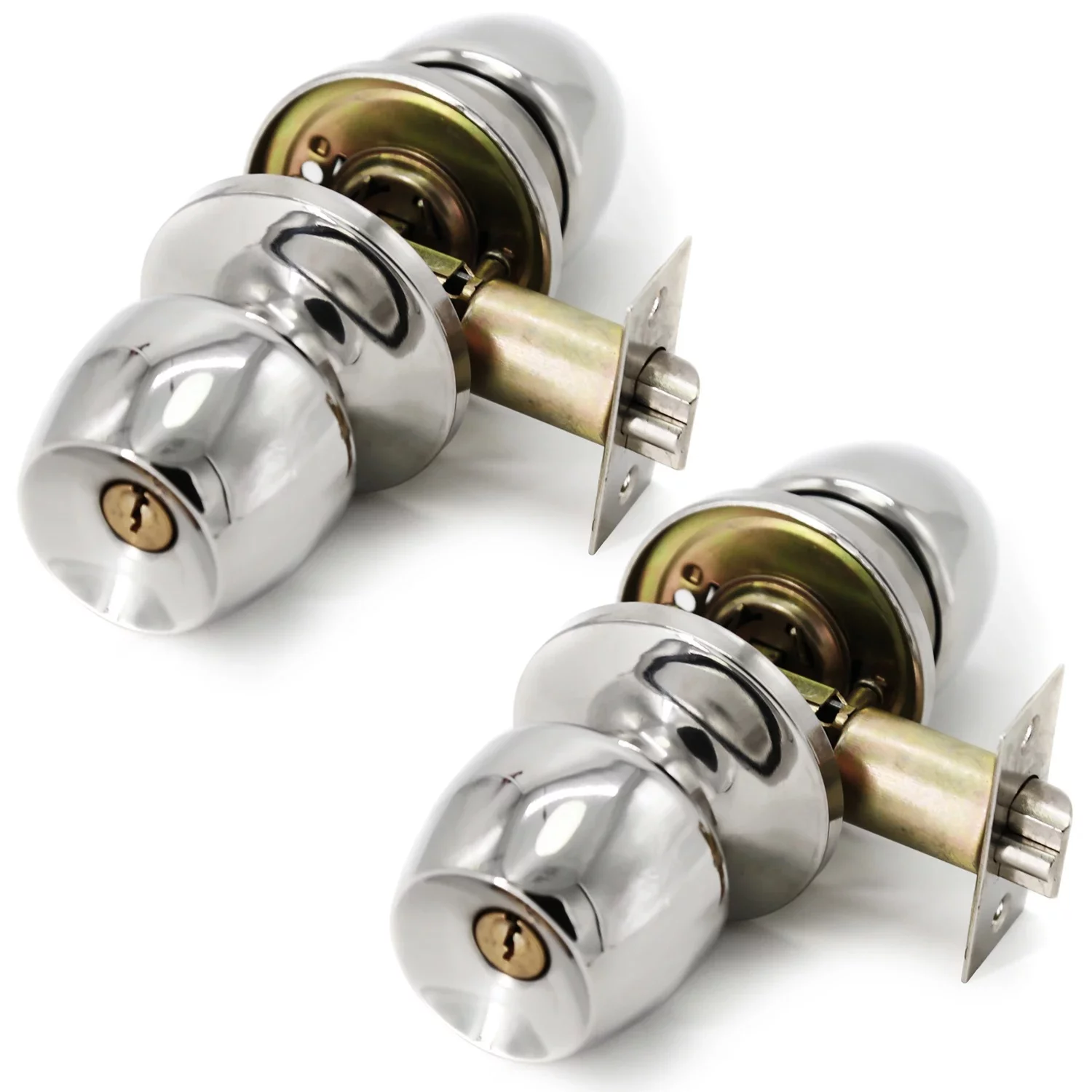 Villar Home Designs Door Knob Versa Chrome Keyed 2 Pack