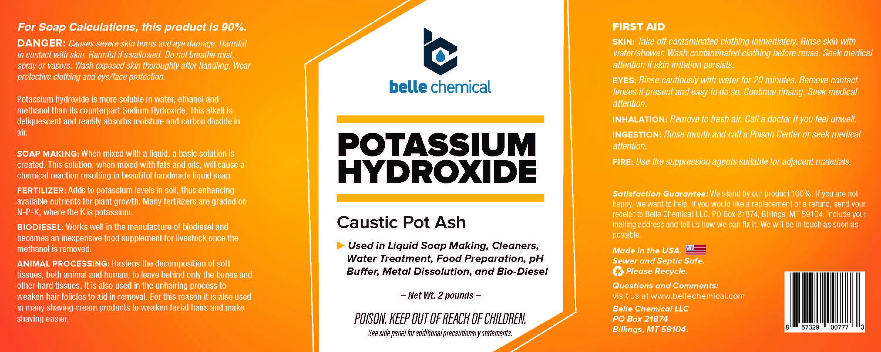 Potassium Hydroxide (Food Grade) 2 Pound Jar