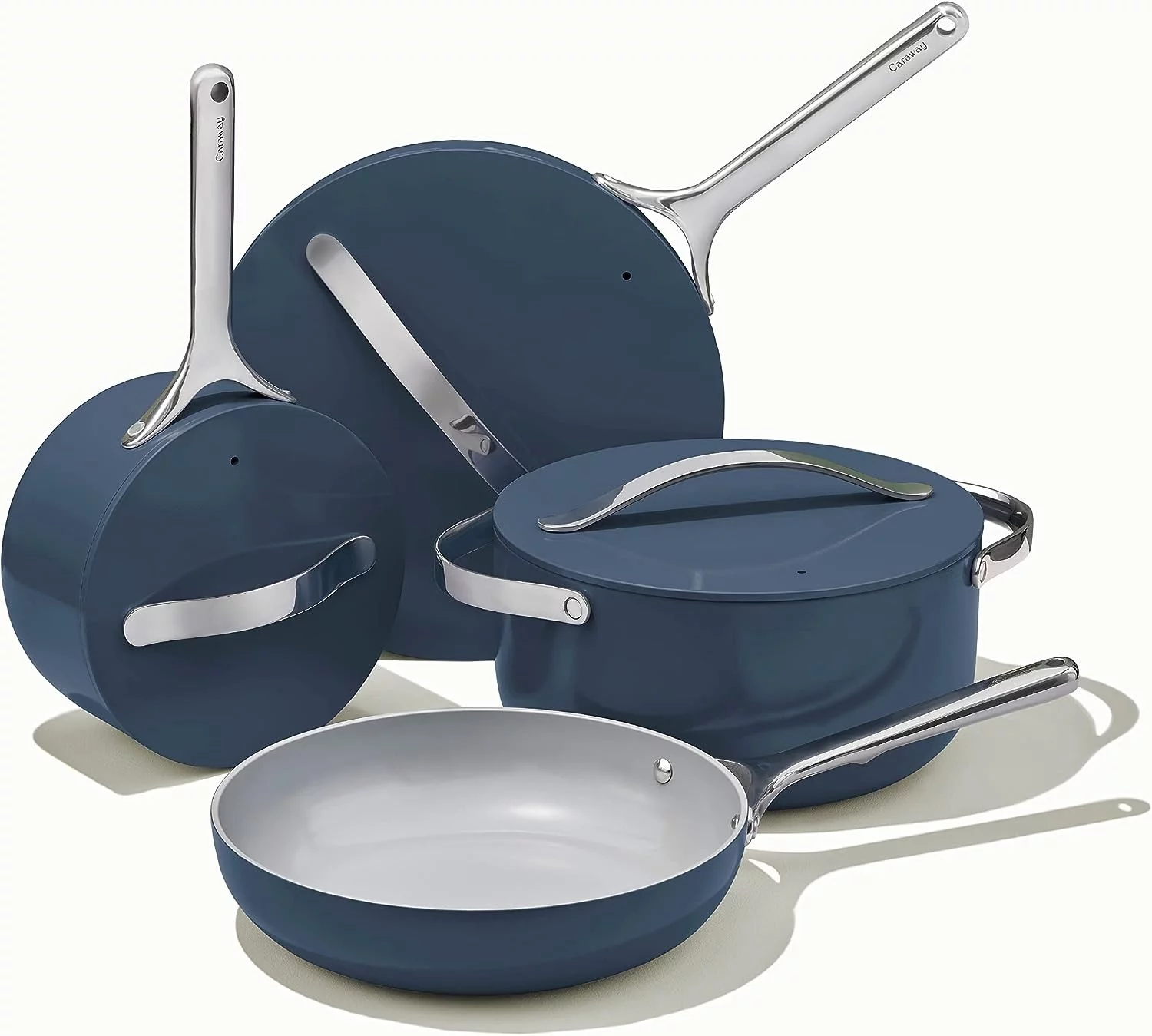 Caraway Nonstick Ceramic Cookware Set, Navy (12 Piece)