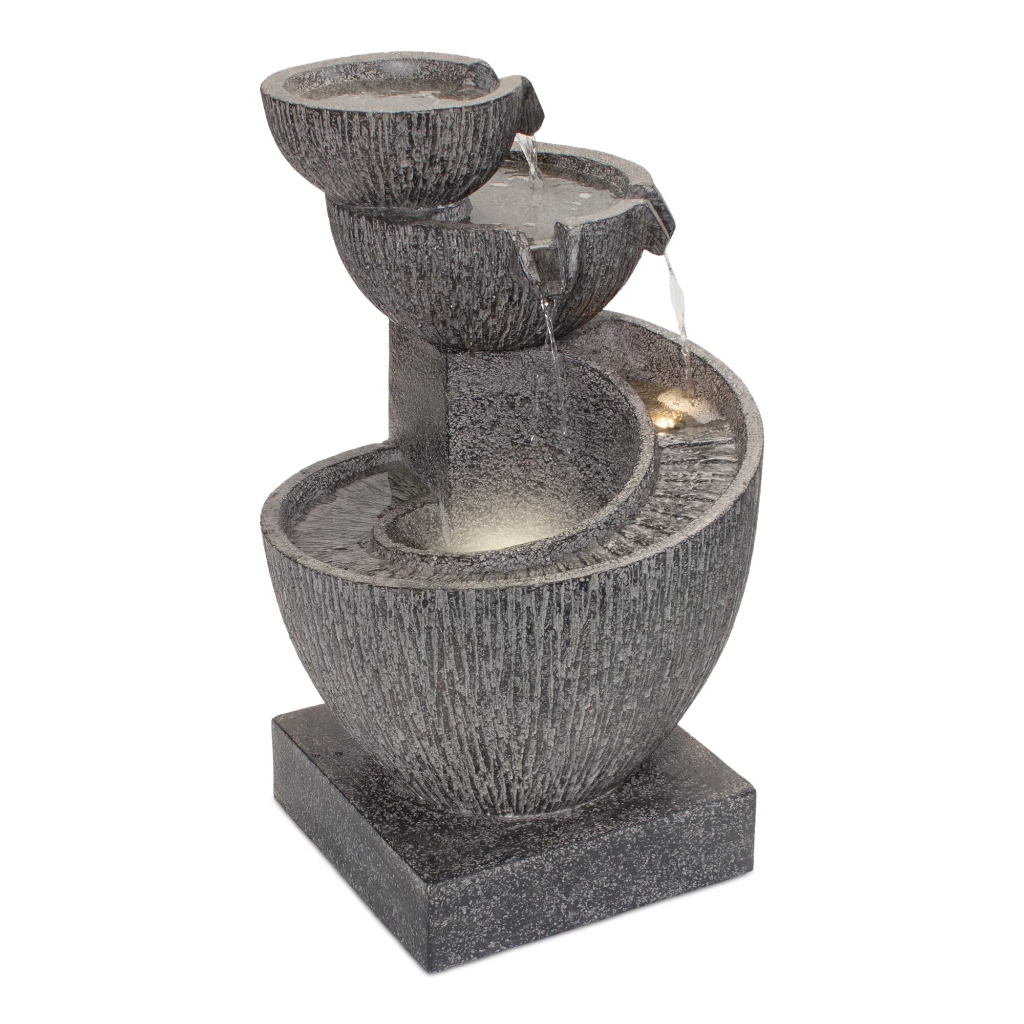 Melrose Cascading Outdoor Garden Water Bowl Fountain - 26