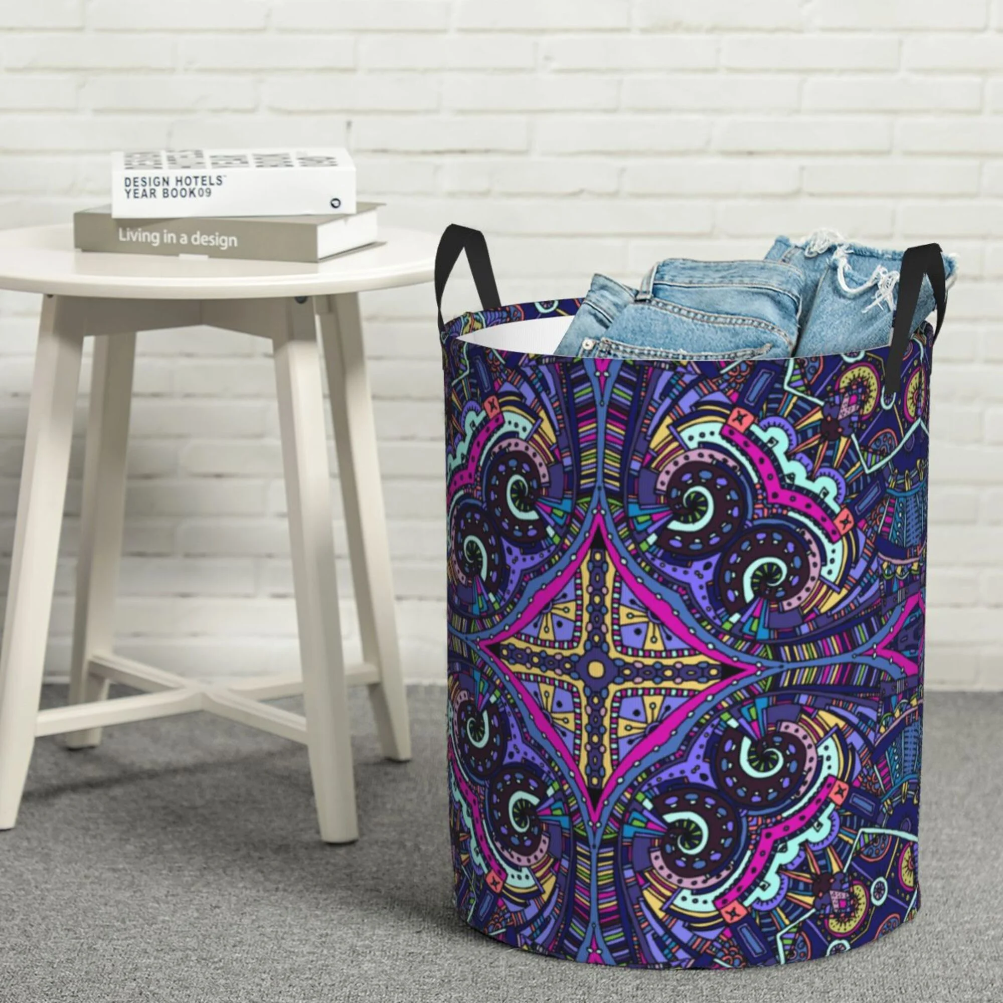 ZICANCN Laundry Basket Organizer, Boho Stribal Ethnic Native Collapsible Hamper for Bathroom Bedroom Laundry Room, Small Size