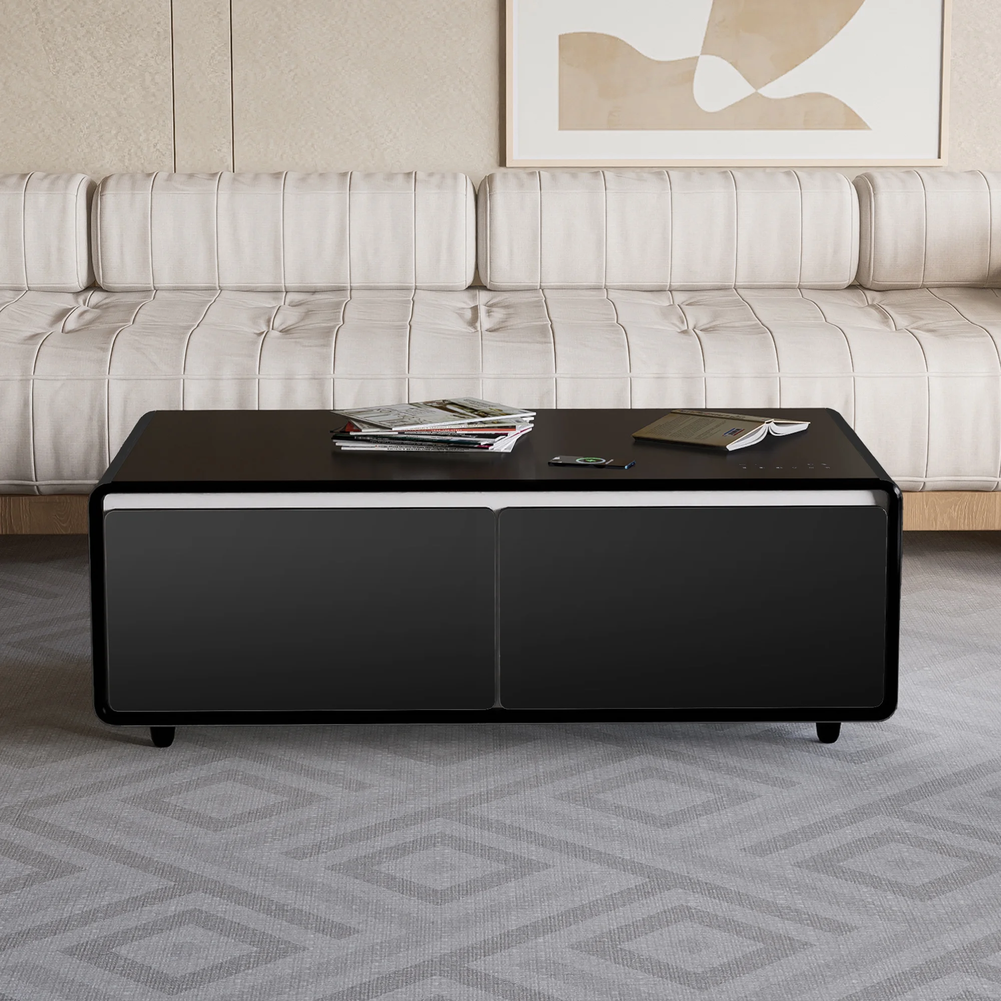 Smart Coffee Table with Fridge & Speaker - Elevate Your Space