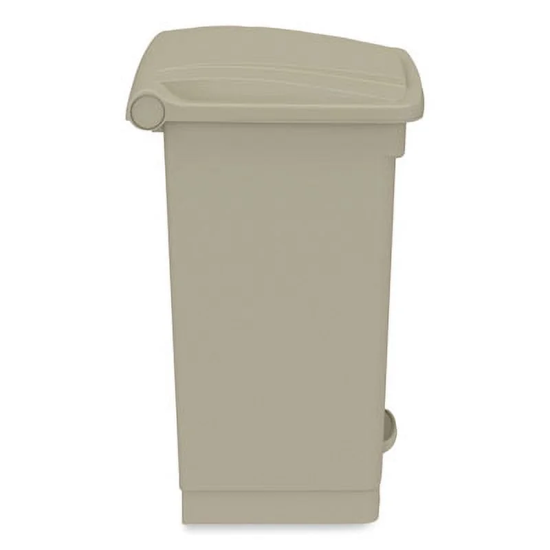 Safco Products Plastic Step-On Touchless 12 Gallon Trash Can in Tan