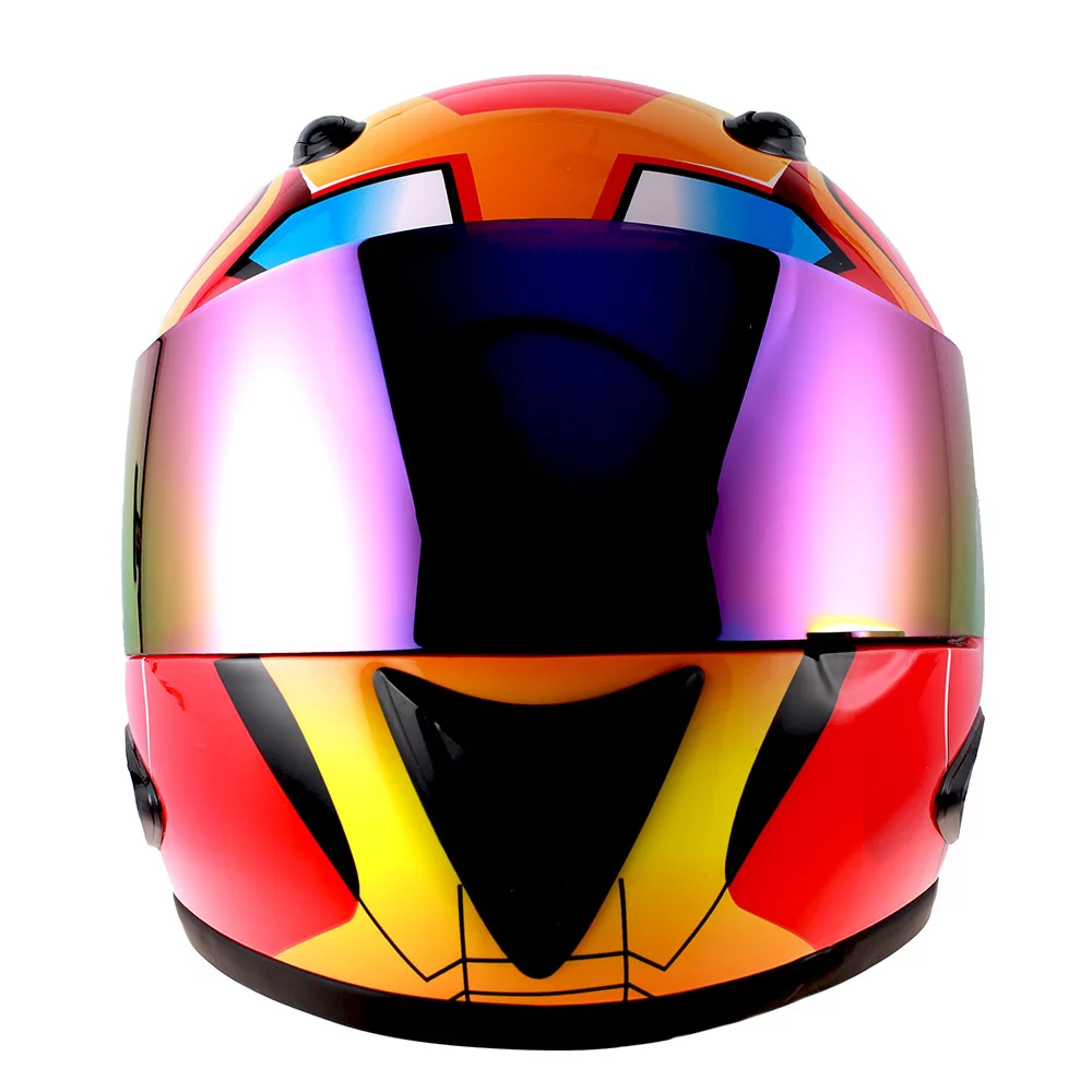 1Storm Motorcycle Street Bike BMX MX Youth Kids Full Face Helmet HG316 Iron Man Red