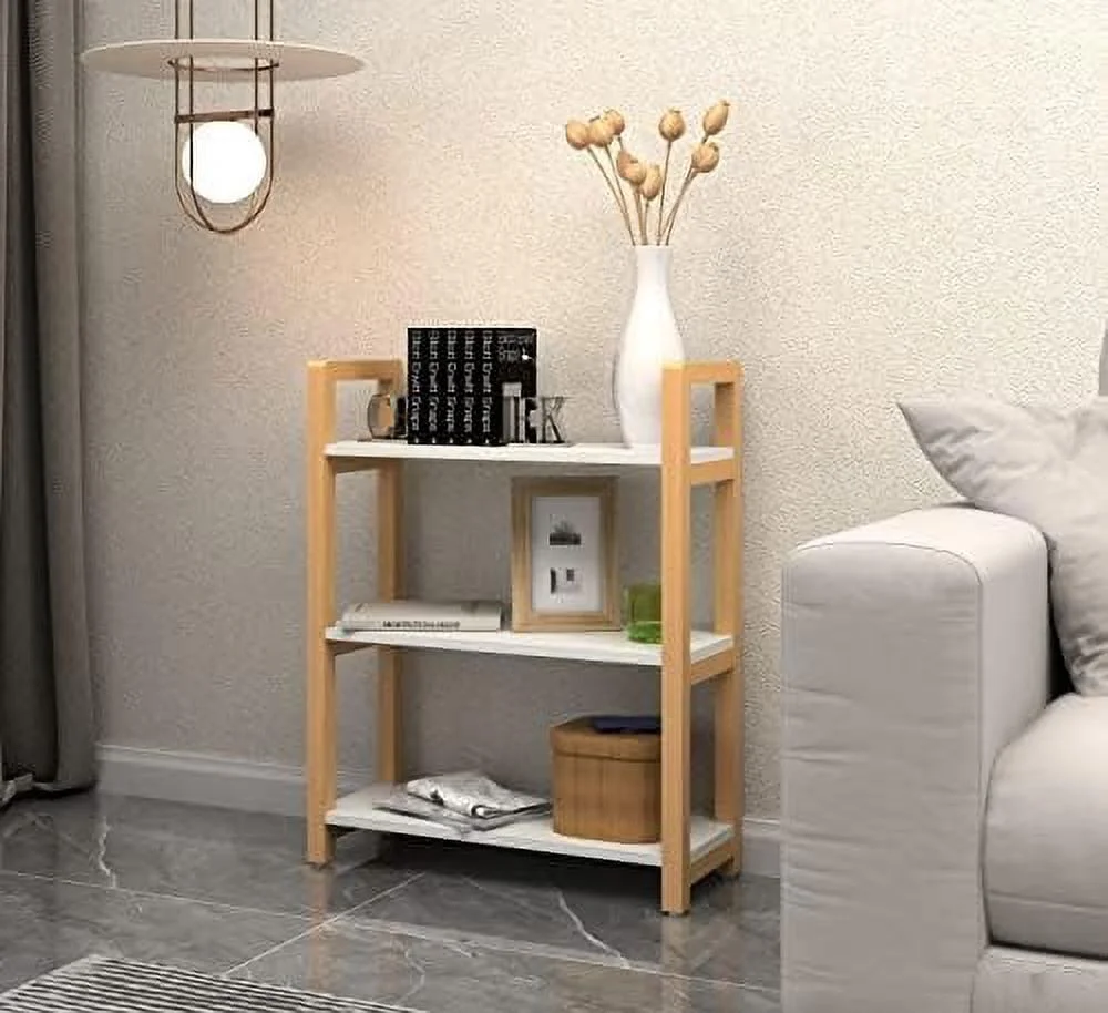 YPDCHB 4 Tier Bookshelf Wooden Kitchen Shelves Modern Standing  Rack for Living Room Bedroom Kitchen White