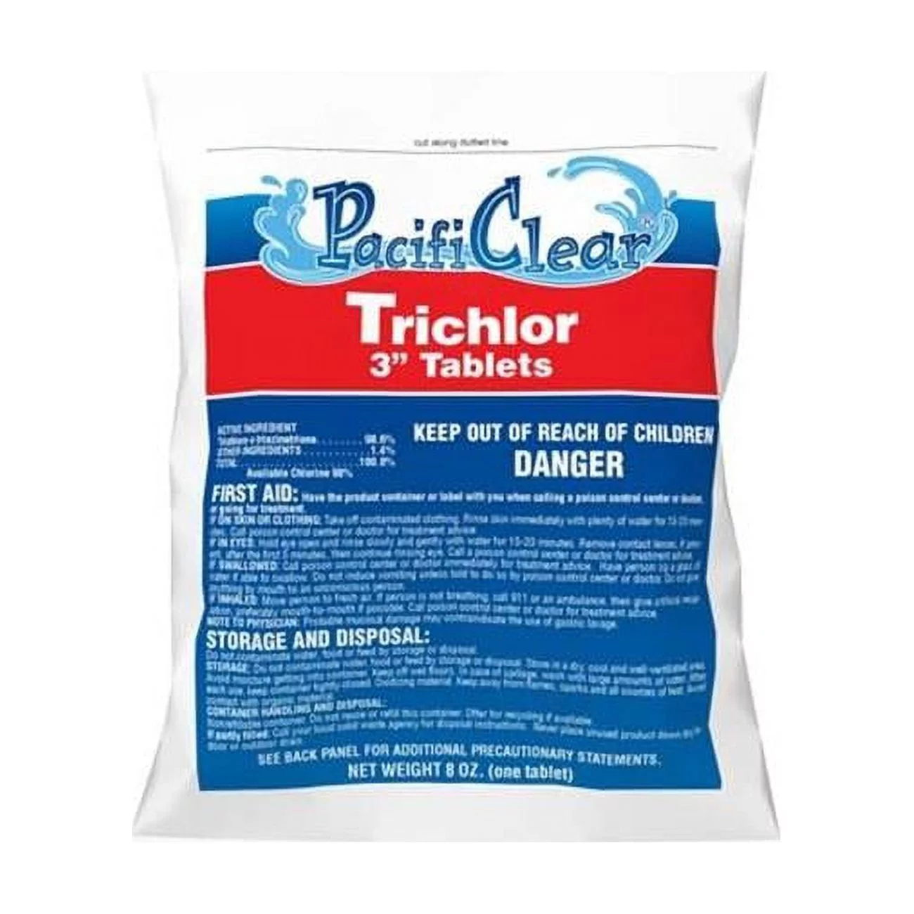 Water Techniques  Trichlor 3 in. Tablets - Individual Wraped