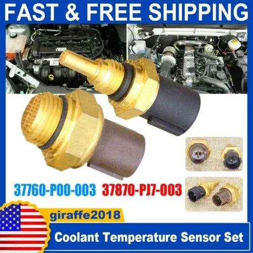 Set of 2 x Cooling Fan Switch & Coolant Temp Sensor For Honda Accord CR-V Civic