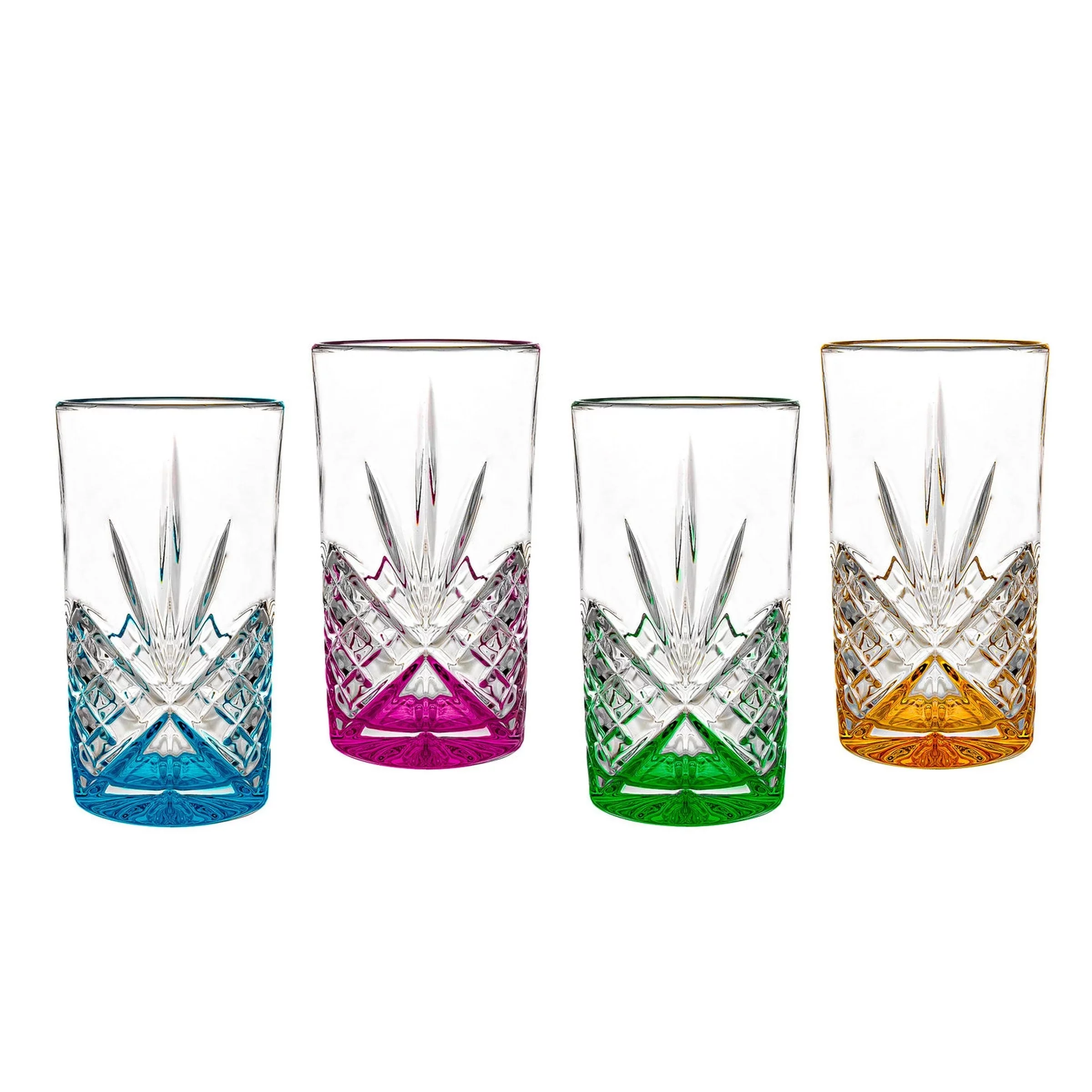 Dublin Crystal Rainbow Highball Glass Set of 4