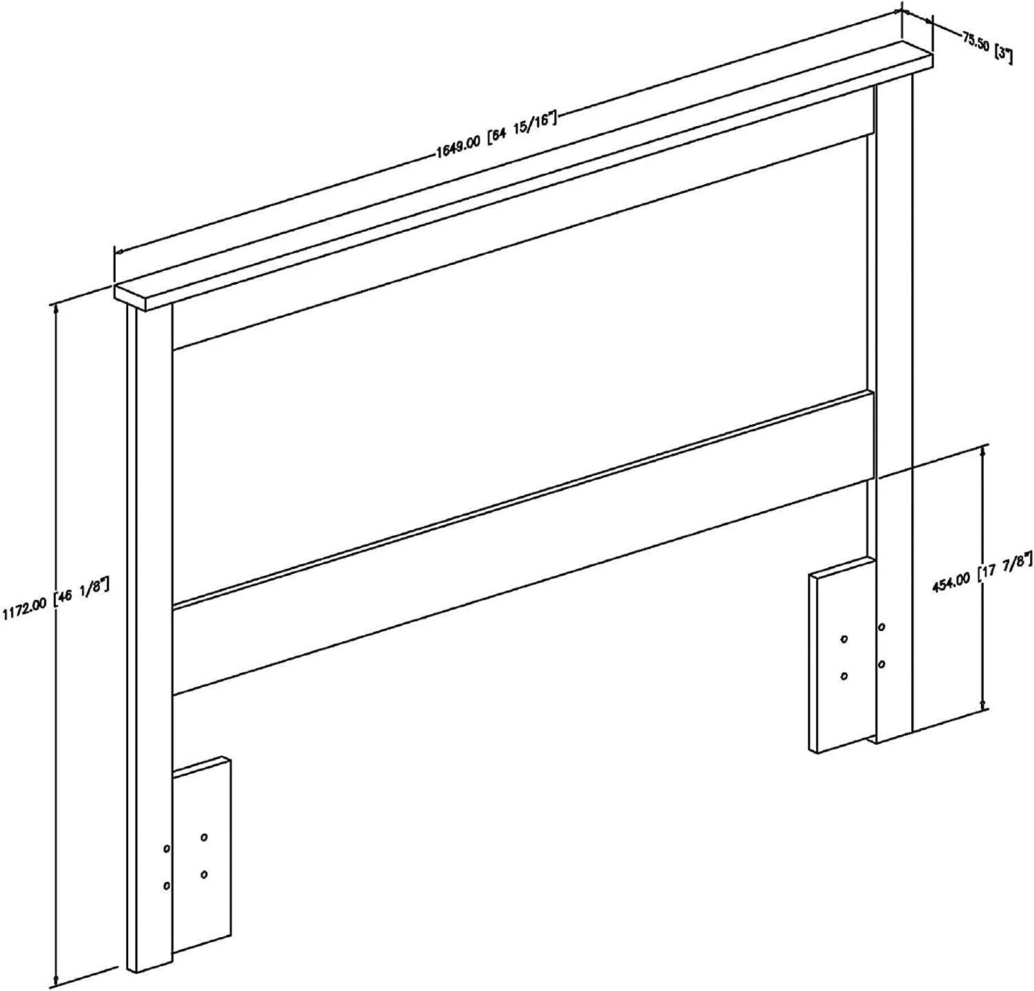 Vio Headboard Full/Queen , 54/60-Inch, Black