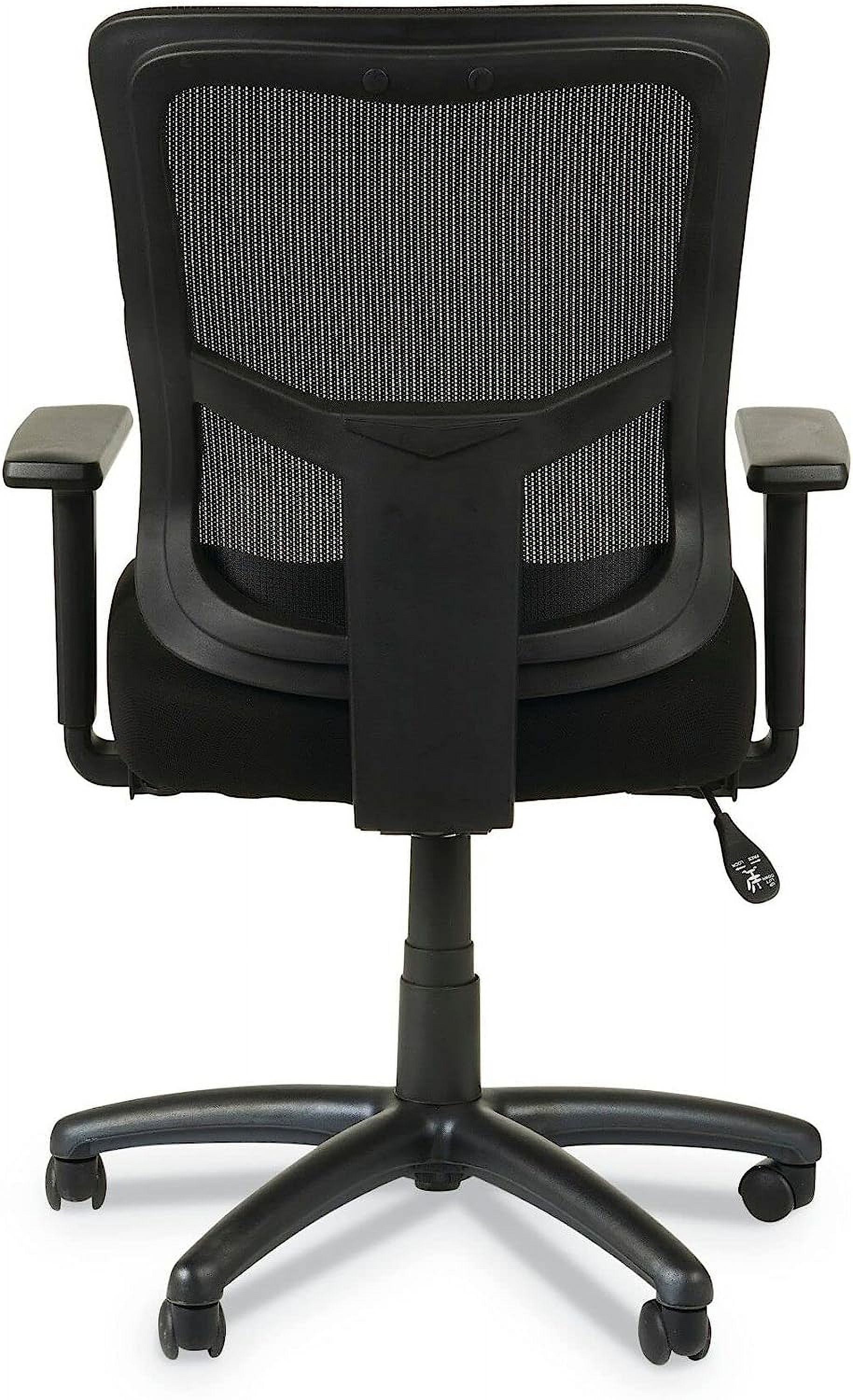 TJUNBOLIFE ALEELT4214F Elusion II Series Mid-Back Swivel/Tilt Mesh Chair with Adjustable Arms - Black