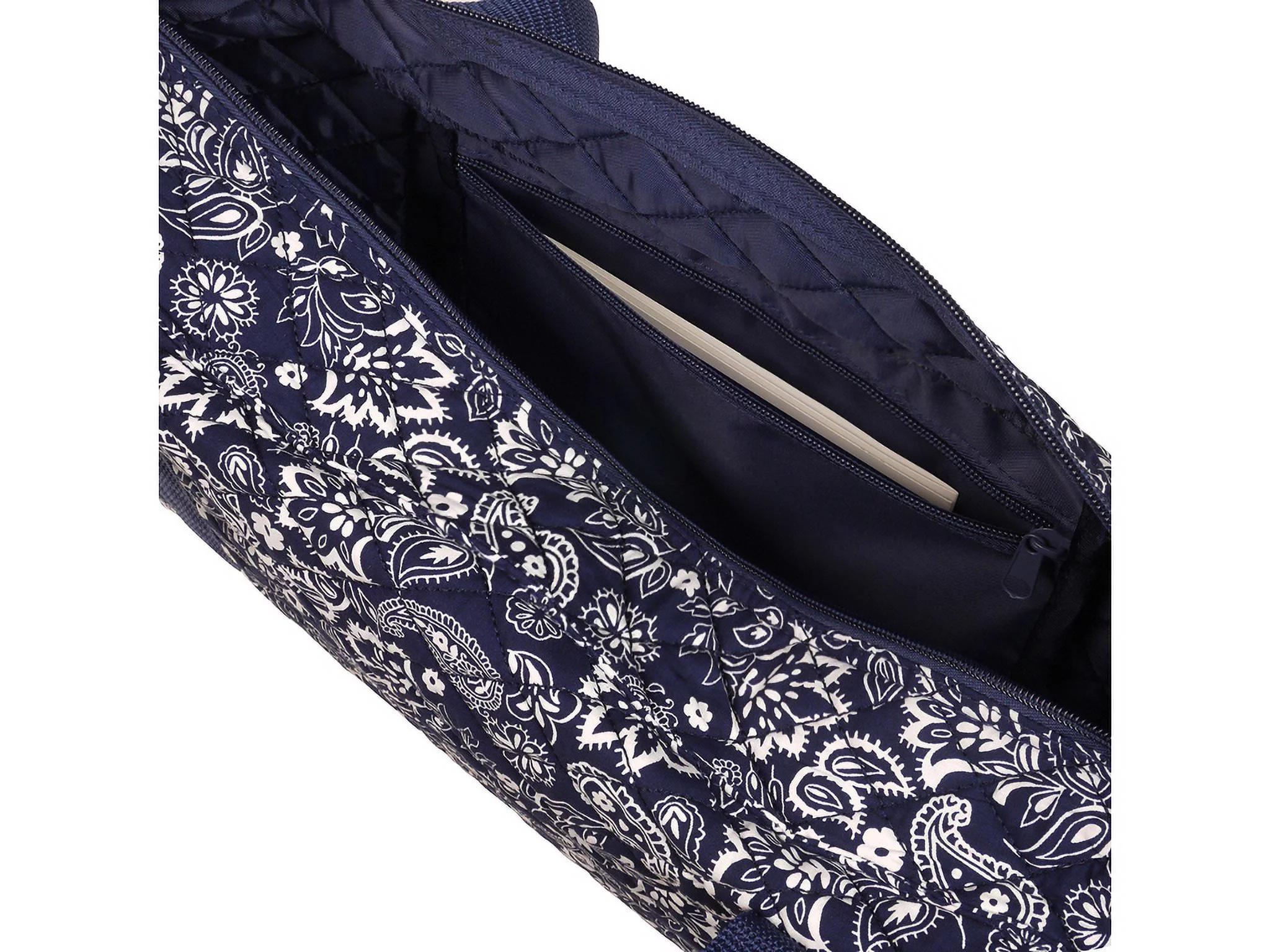 Soft-Sided American Mah Jongg Set by Linda Li with White Tiles and Modern Pushers - Blue Paisley Soft Bag