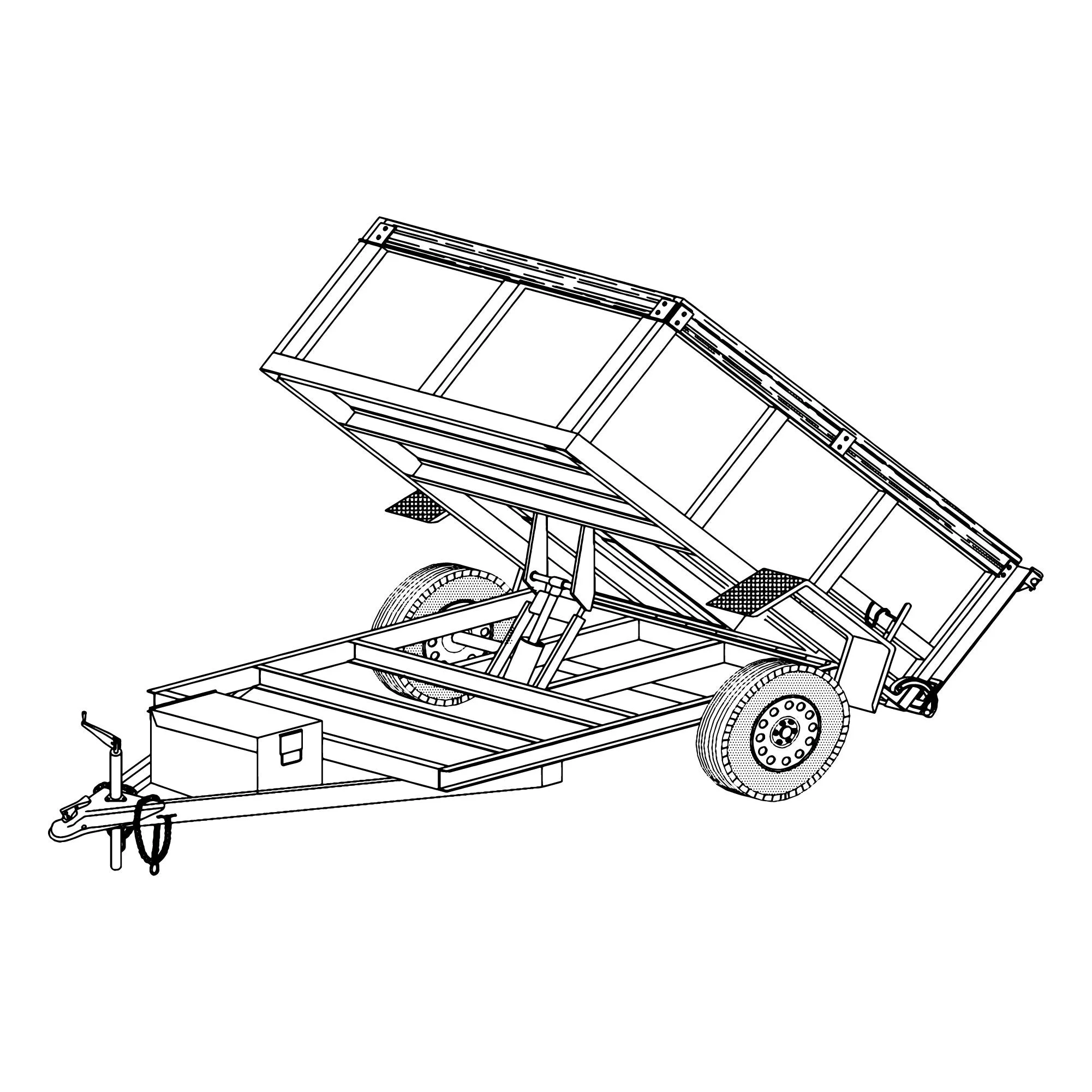 The Trailer Parts Outlet - AD08 - 8' x 5' Dump Bed Trailer Kit 5.2K DIY Master Plan