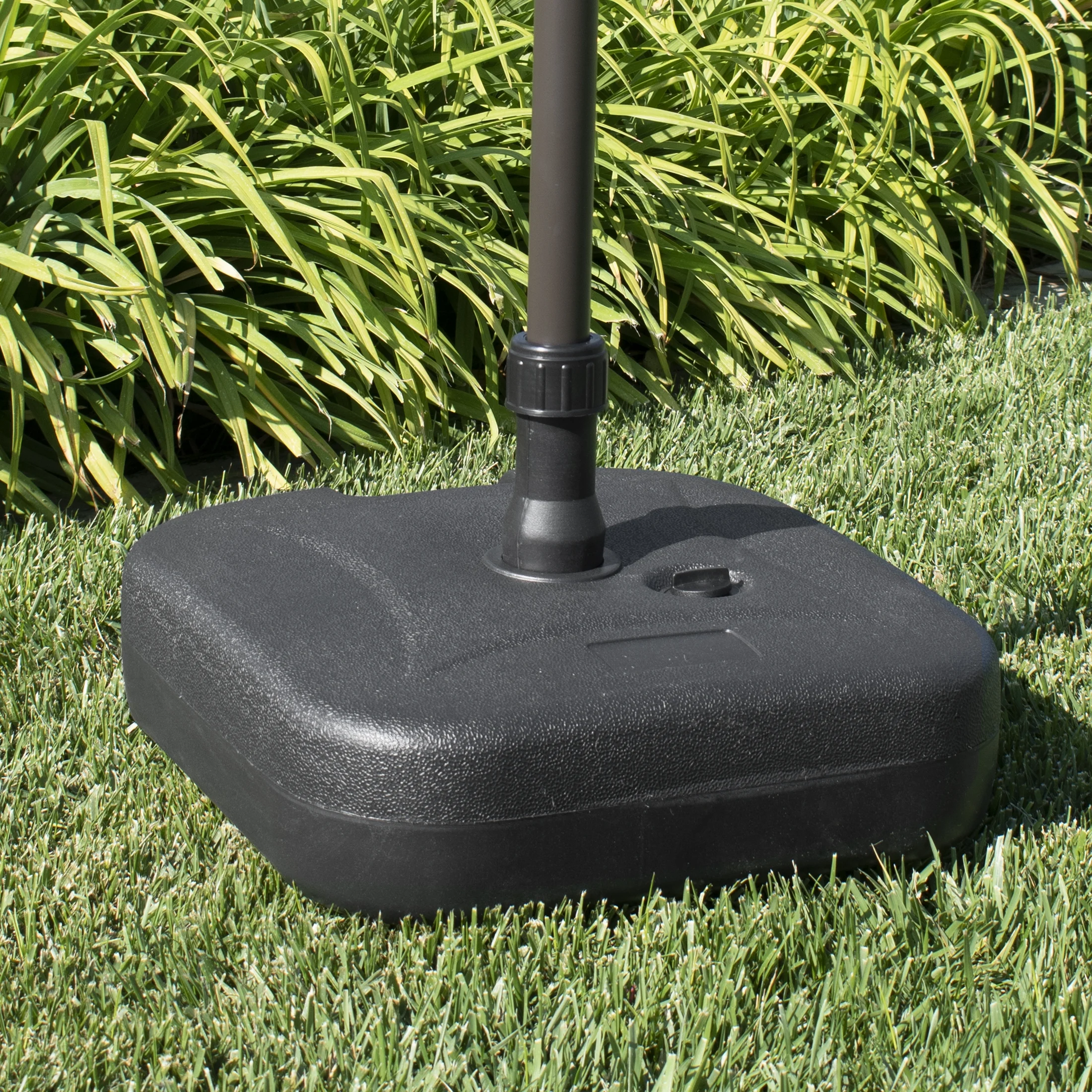 WestinTrends Square Patio Umbrella Fillable Plastic Base, Black